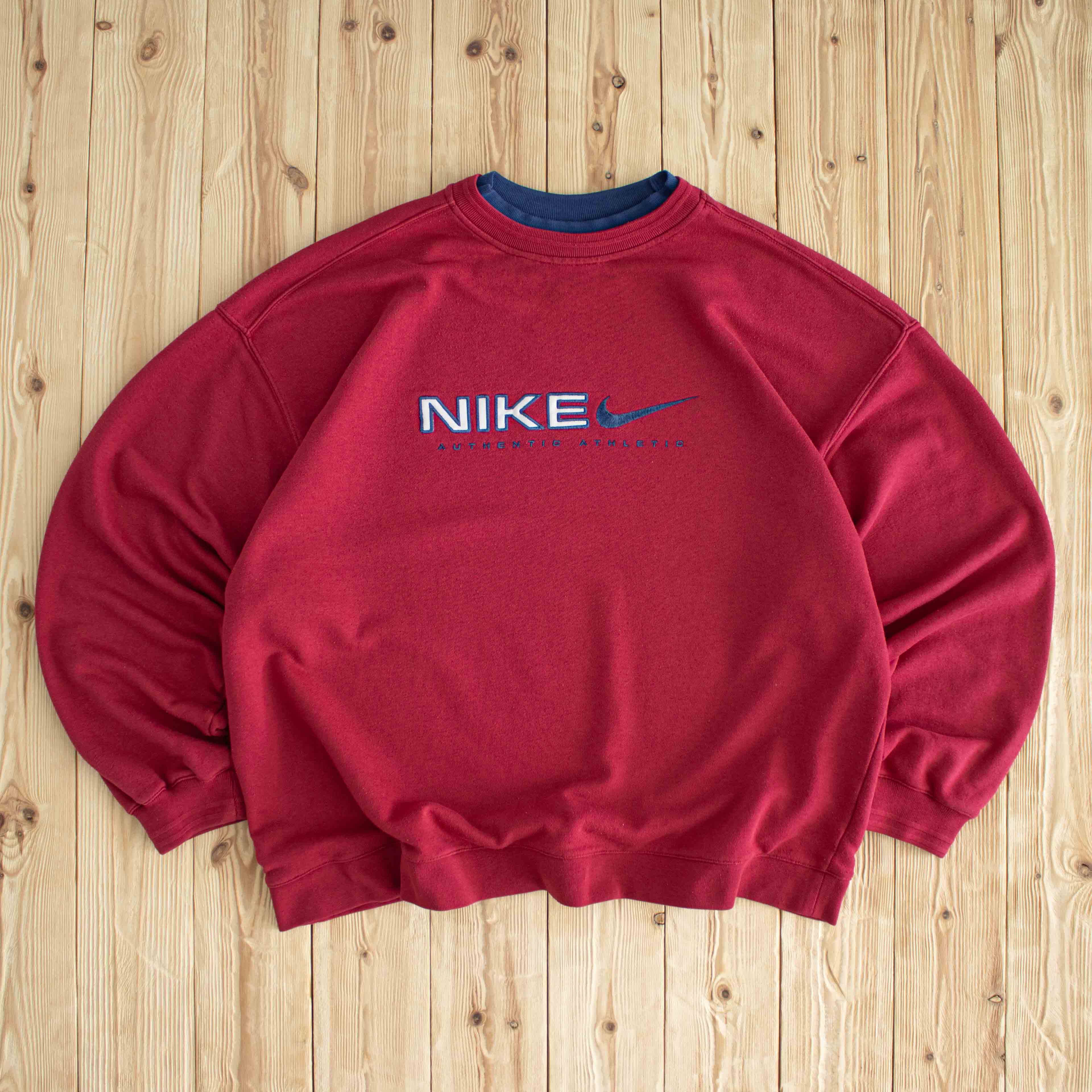 (XL/XXL) Nike Vintage Authentic Athletic Embroidered Sweatshirt Red