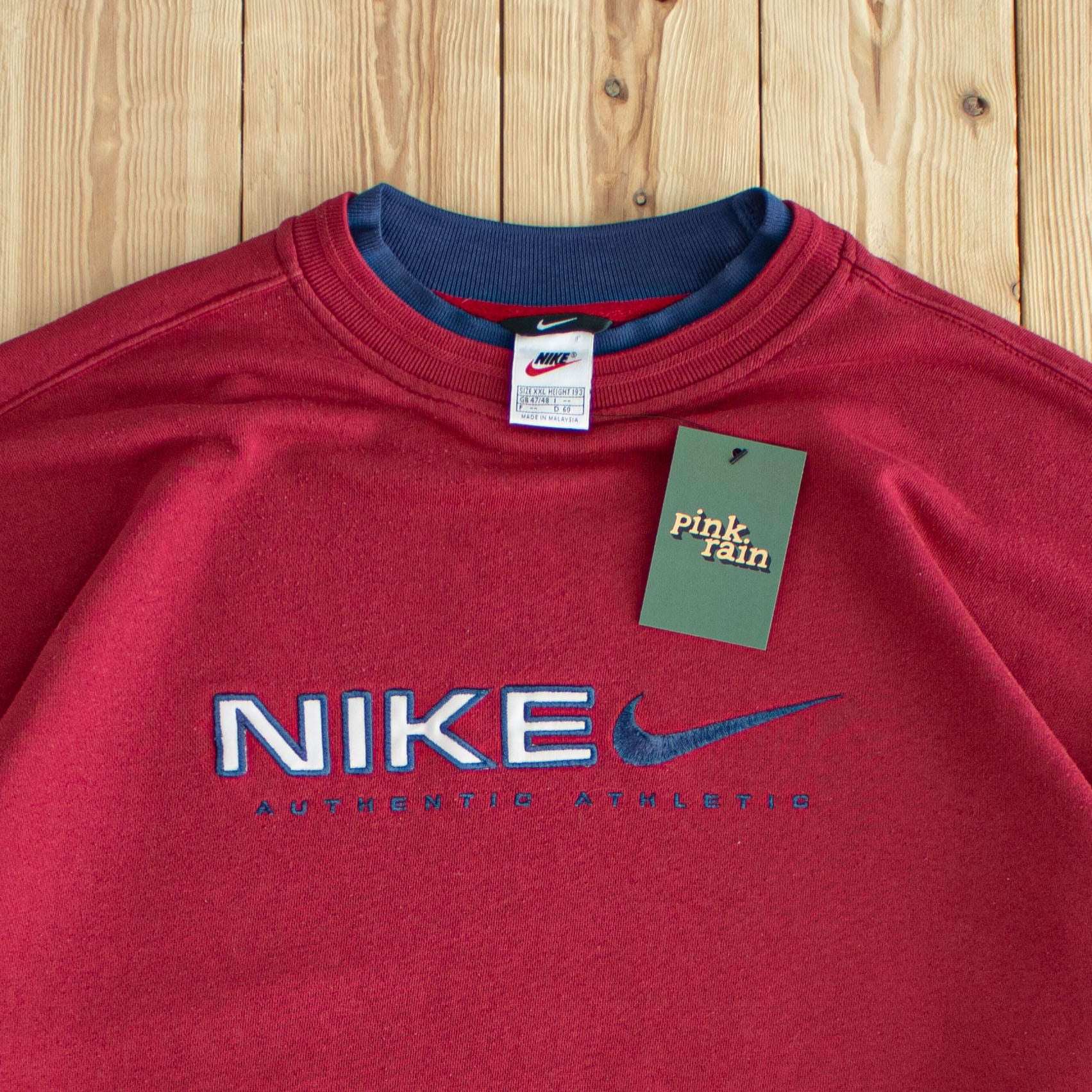 (XL/XXL) Nike Vintage Authentic Athletic Embroidered Sweatshirt Red