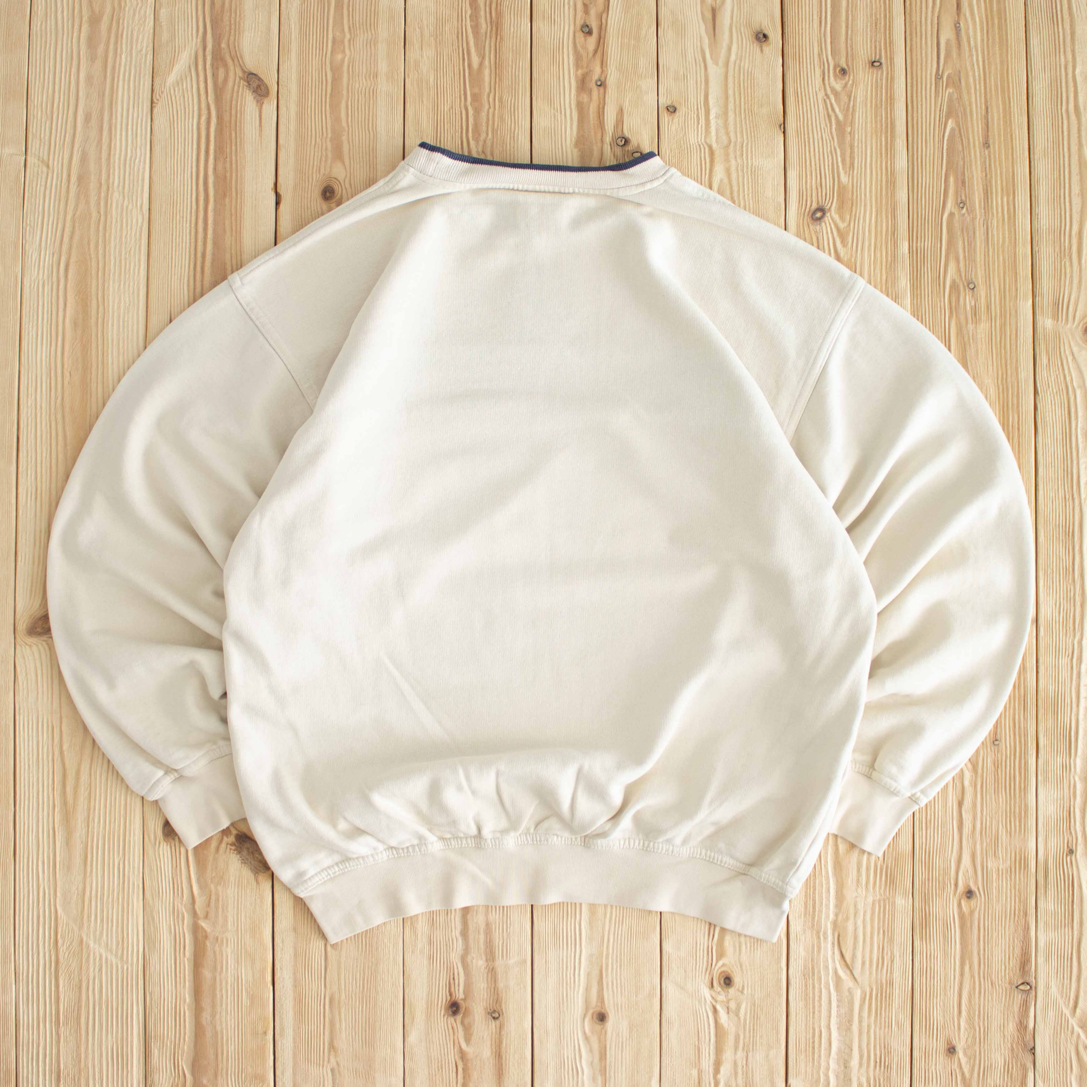 (M/L) Adidas Vintage Essential Embroidered Sweatshirt Beige