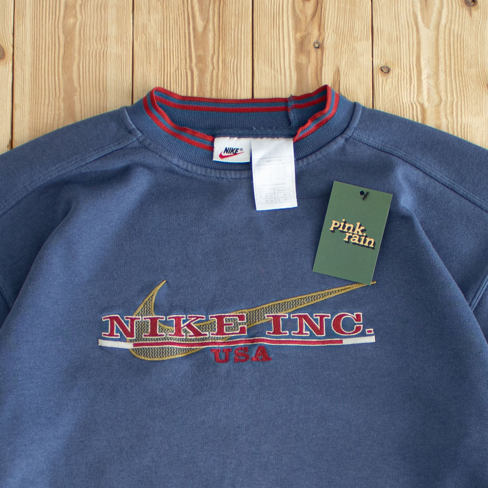 (M) Nike Inc. USA Vintage Embroidered Sweatshirt Blue