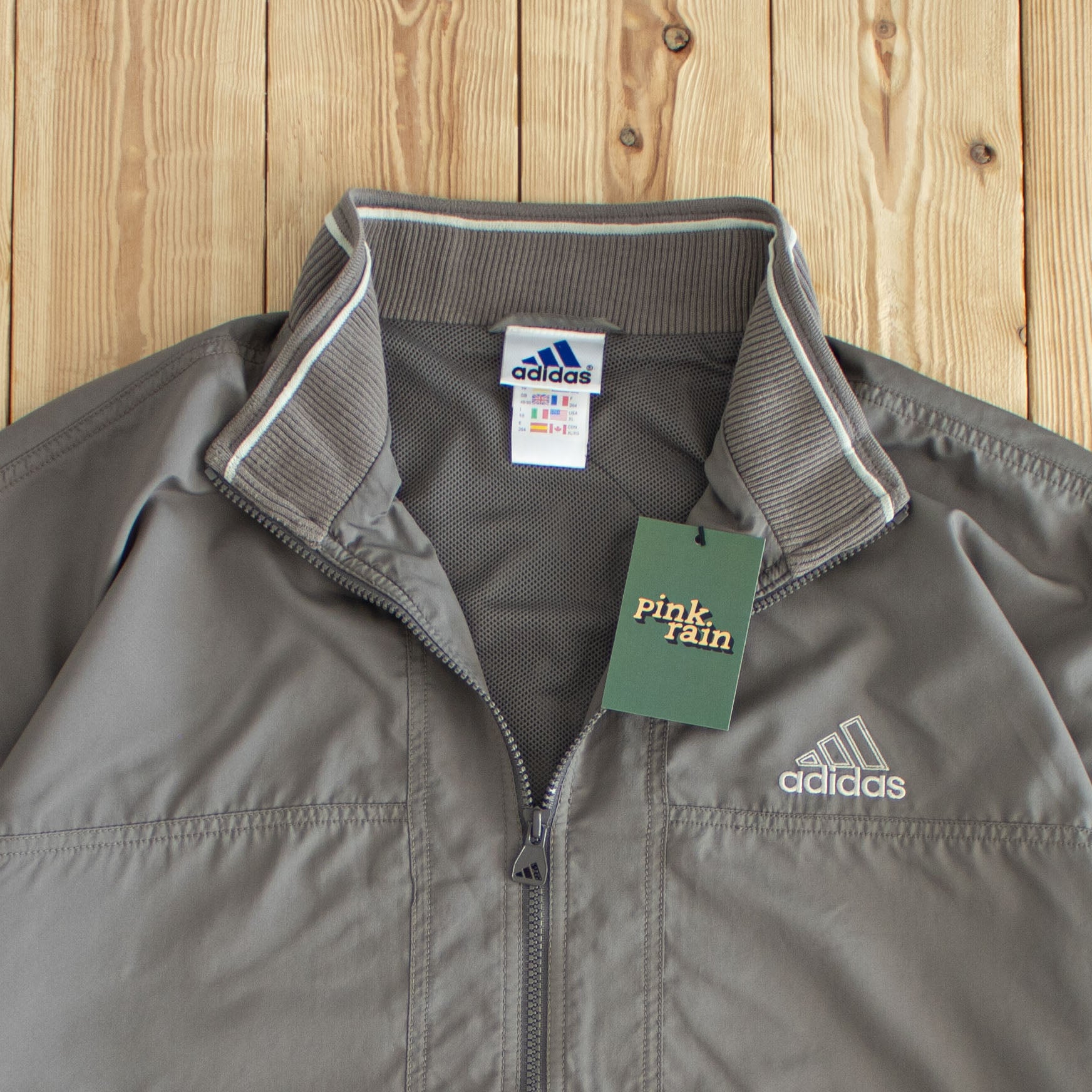 (XL) Adidas Vintage Embroidered Jacket Gray