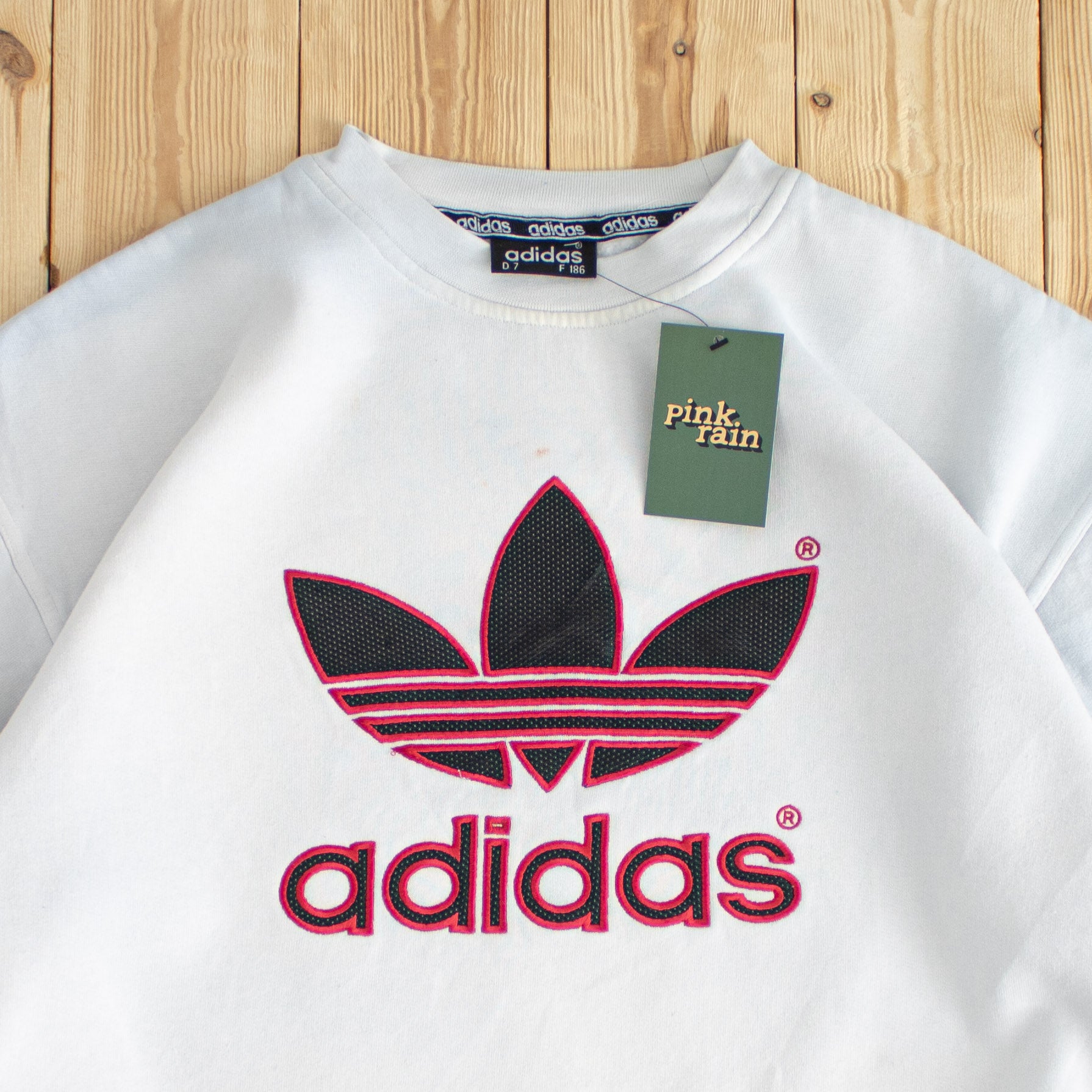 (M) Adidas Vintage Embroidered Sweatshirt White