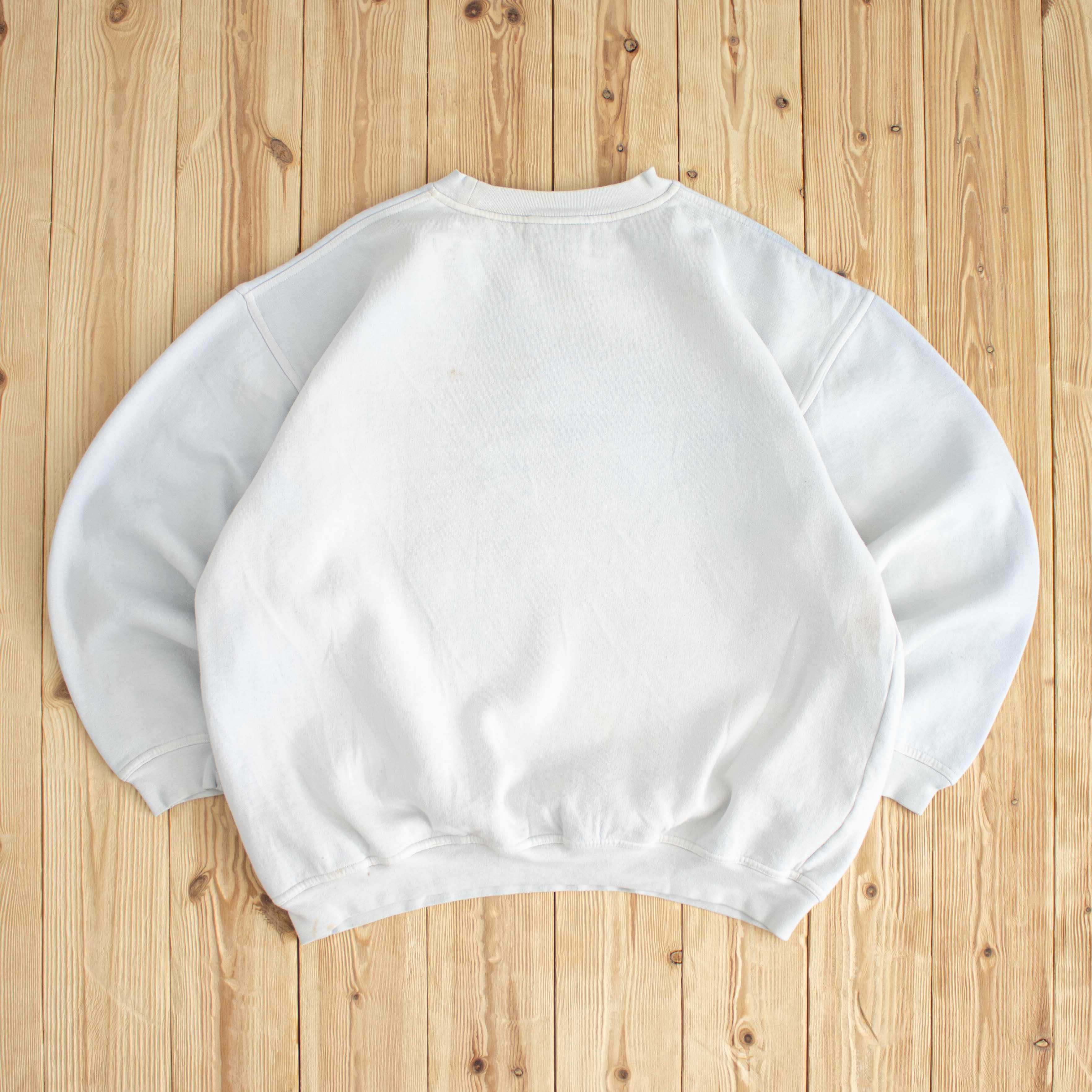 (M) Adidas Vintage Embroidered Sweatshirt White