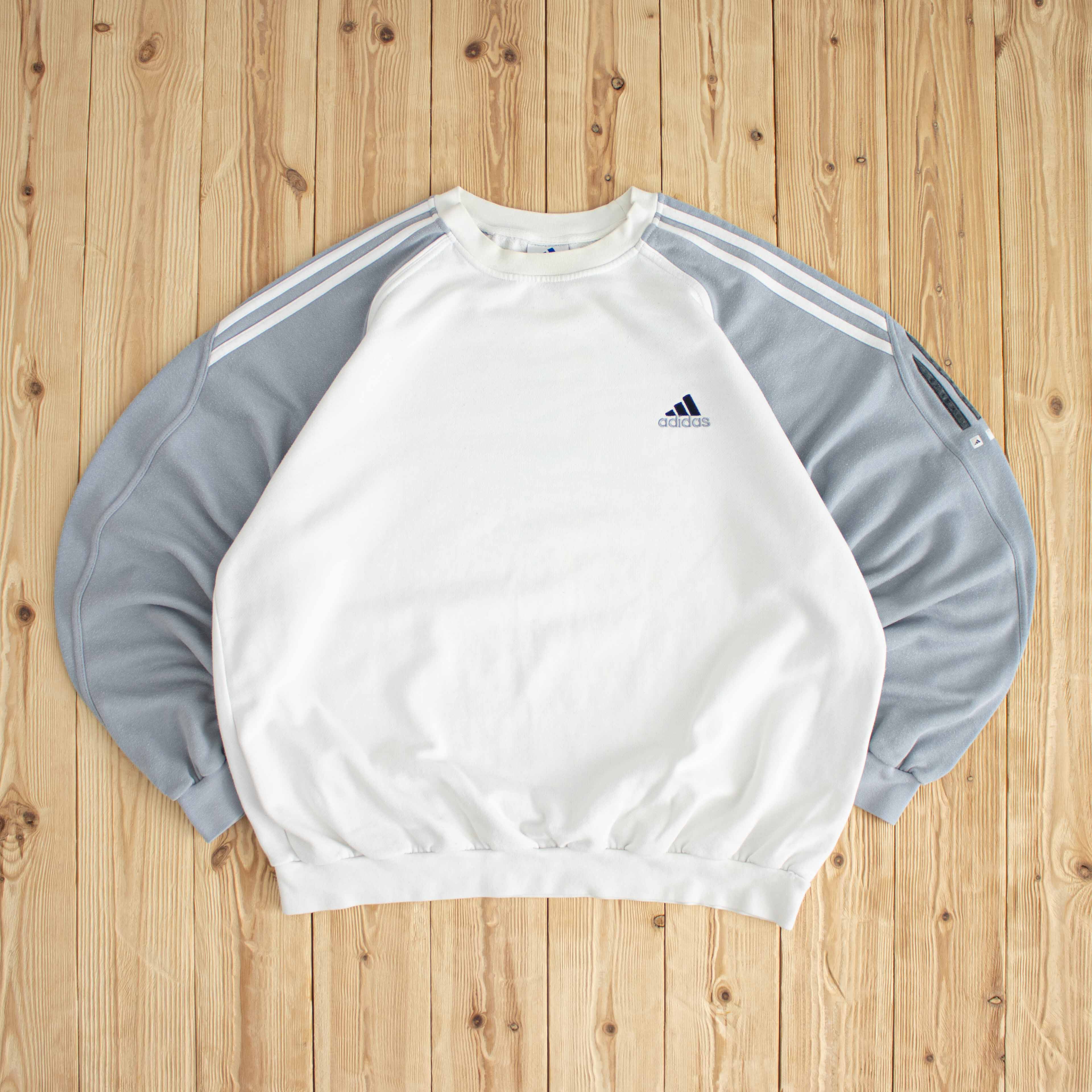 (XL) Adidas Vintage Essential Embroidered Sweatshirt White