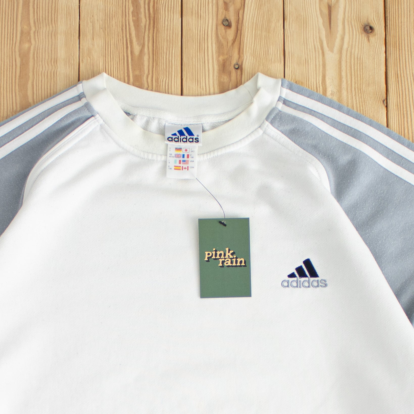 (XL) Adidas Vintage Essential Embroidered Sweatshirt White