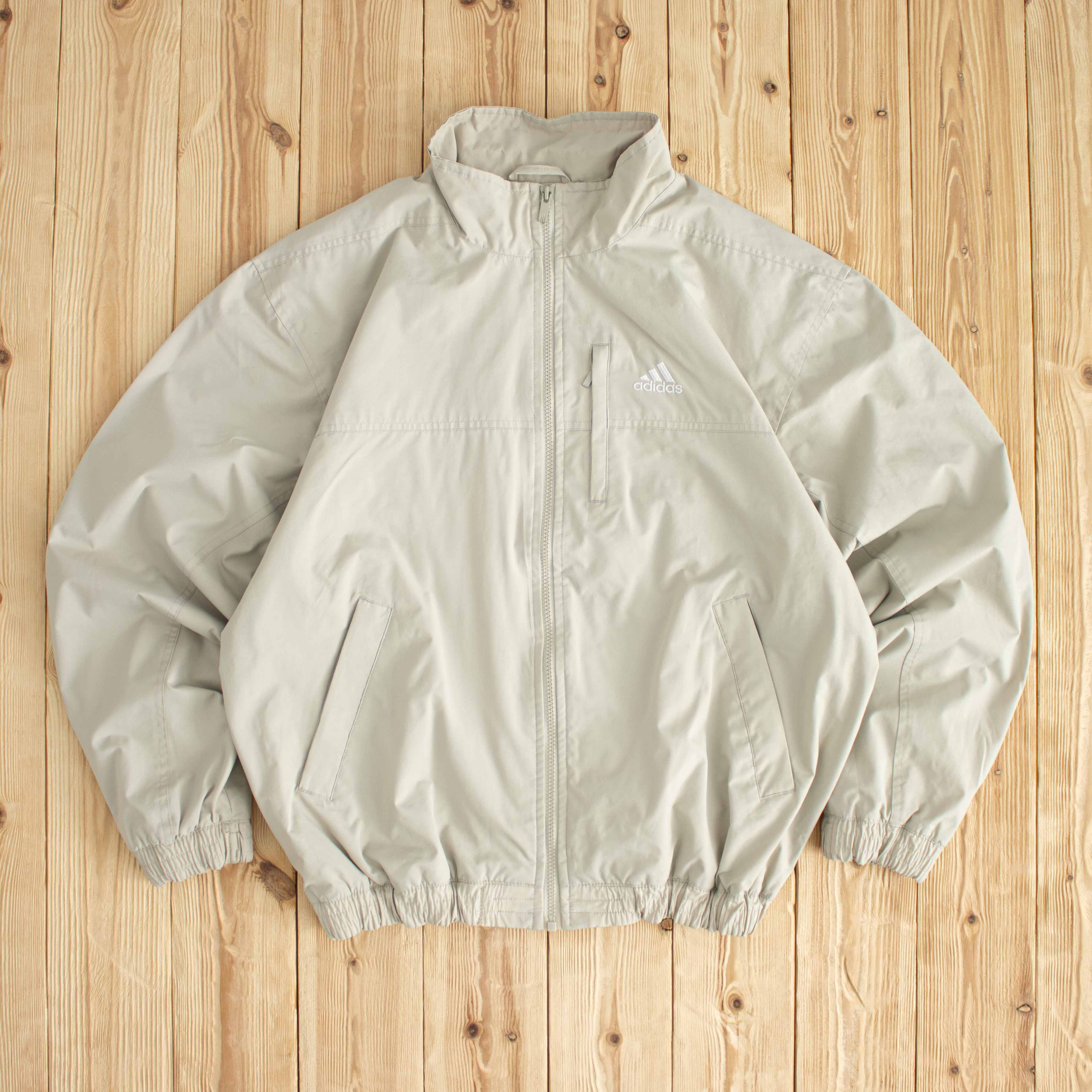 (L) Adidas Vintage Essential Embroidered Jacket Beige