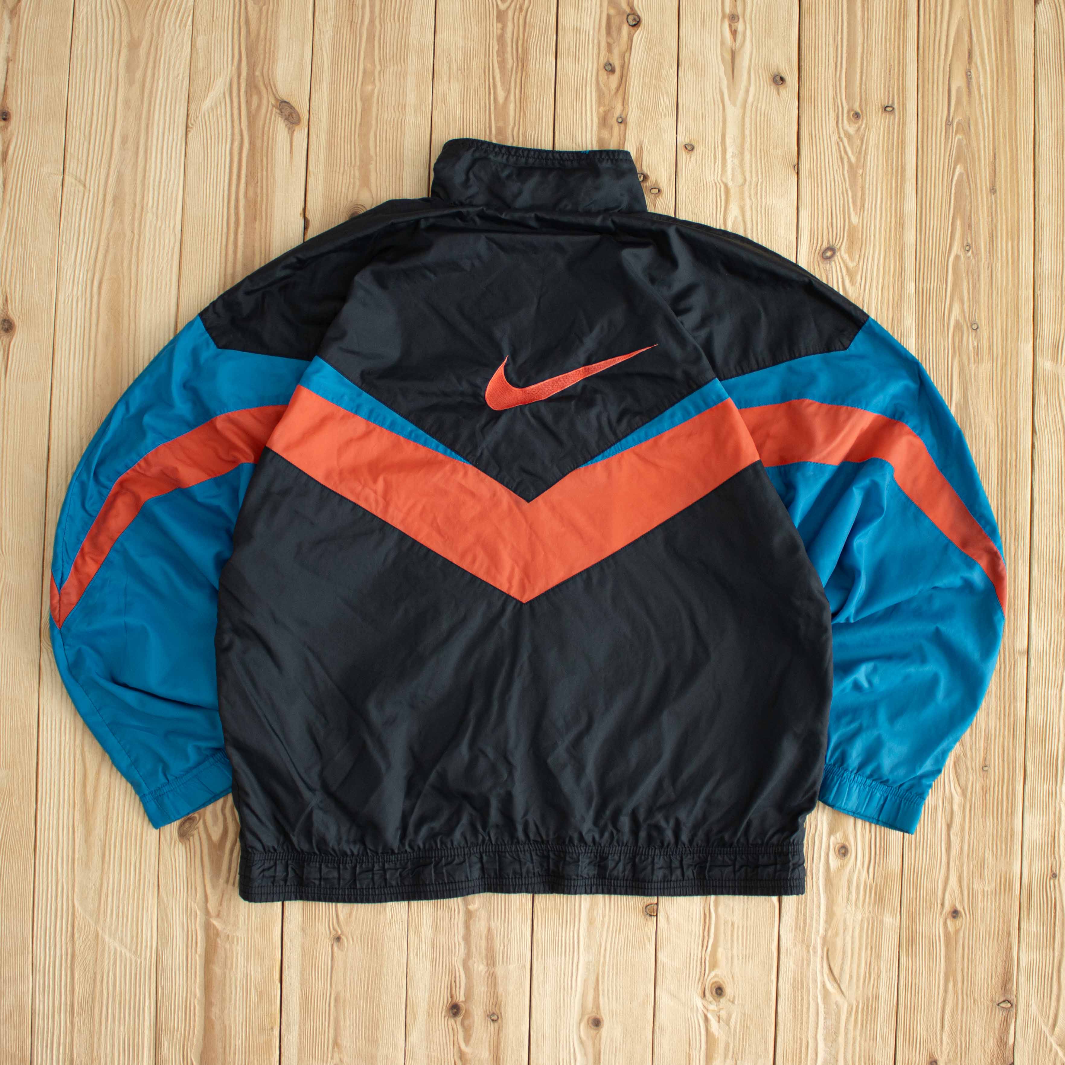 (S) Nike Swoosh Vintage Embroidered Jacket Black