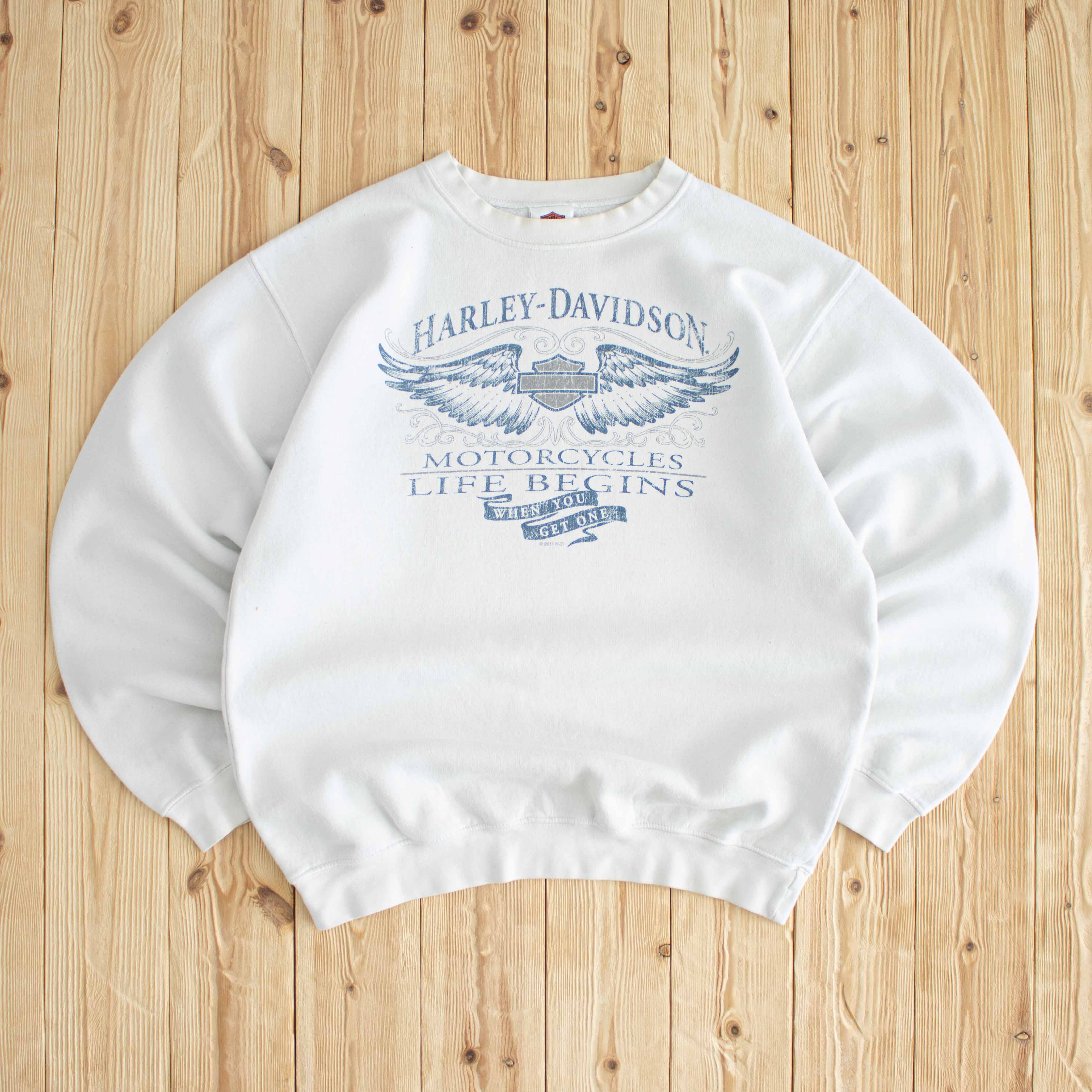 (L) Harley Davidson South Carolina Vintage Sweatshirt White
