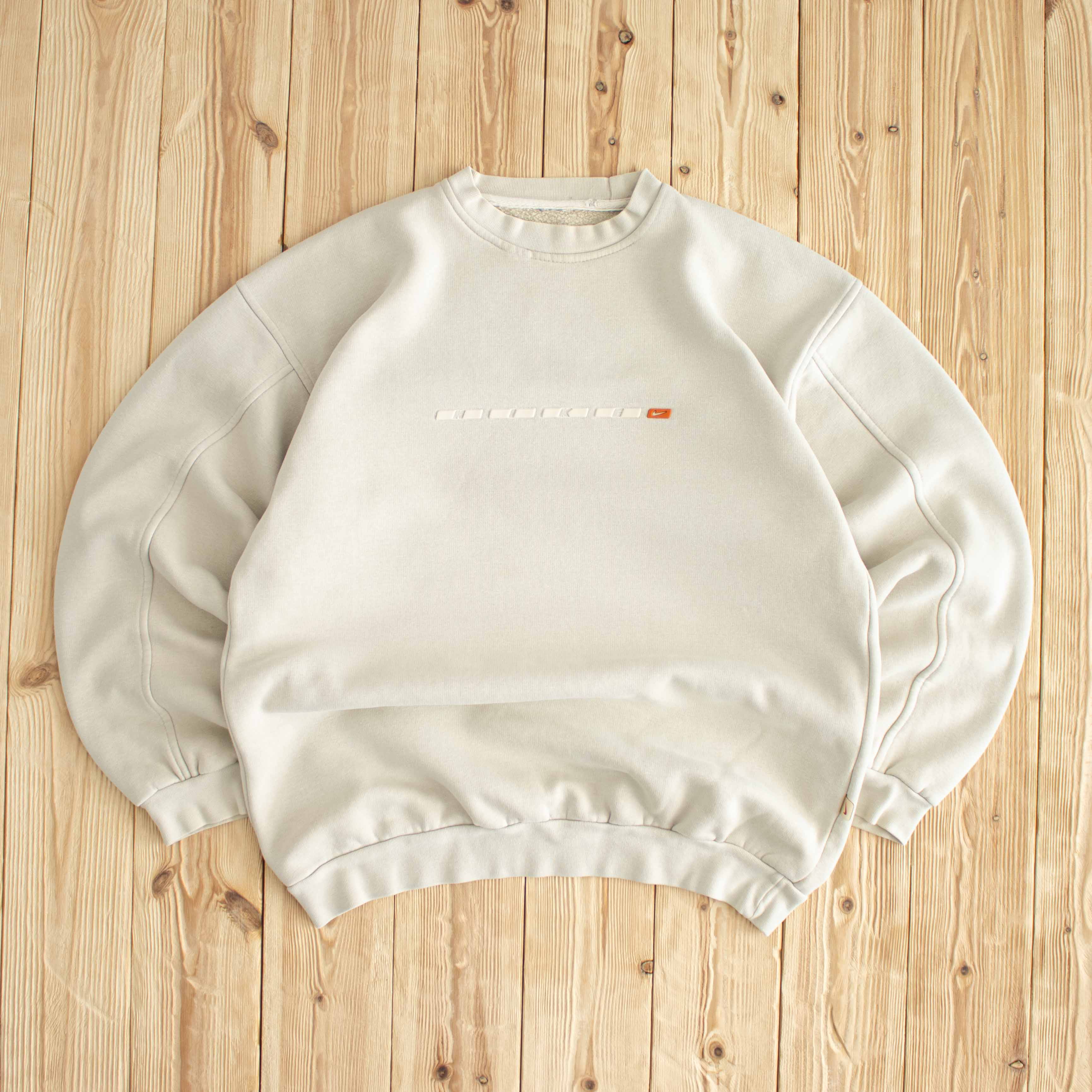 (M/L) Nike Spell Out Vintage Sweatshirt Beige