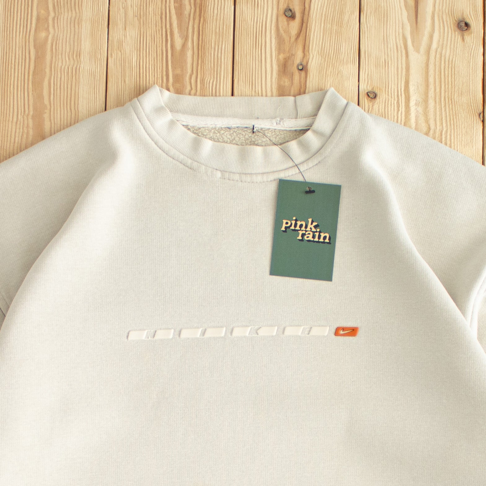 (M/L) Nike Spell Out Vintage Sweatshirt Beige