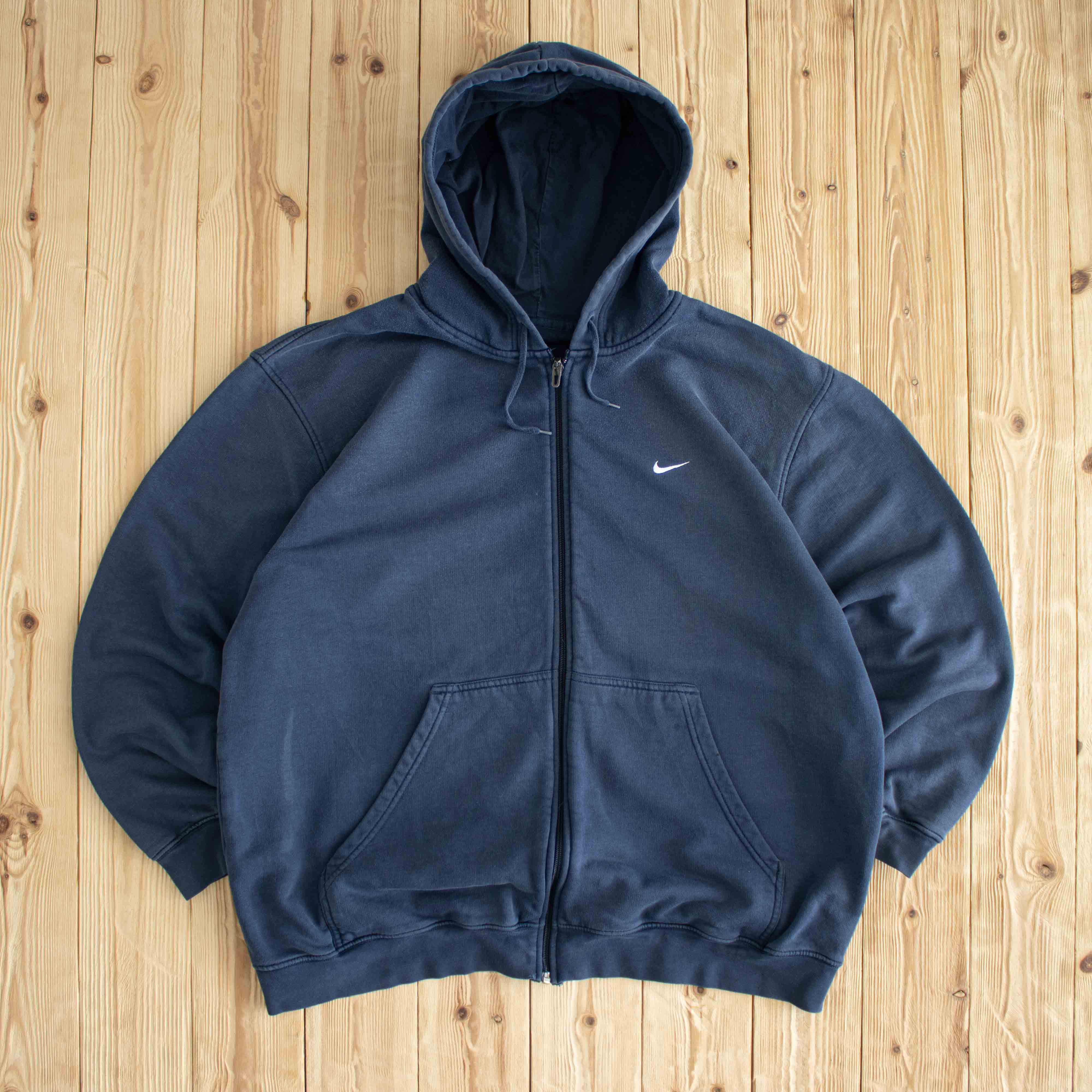 (XL) Nike Vintage Essential Embroidered Full-Zip Sweatshirt Blue