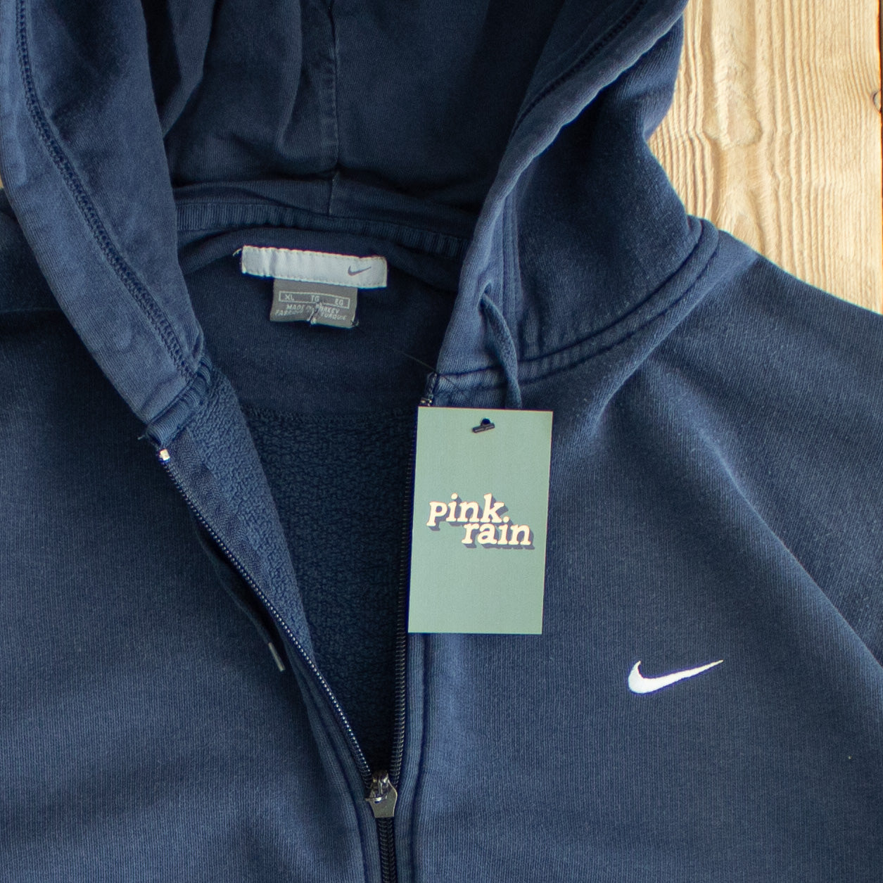 (XL) Nike Vintage Essential Embroidered Full-Zip Sweatshirt Blue