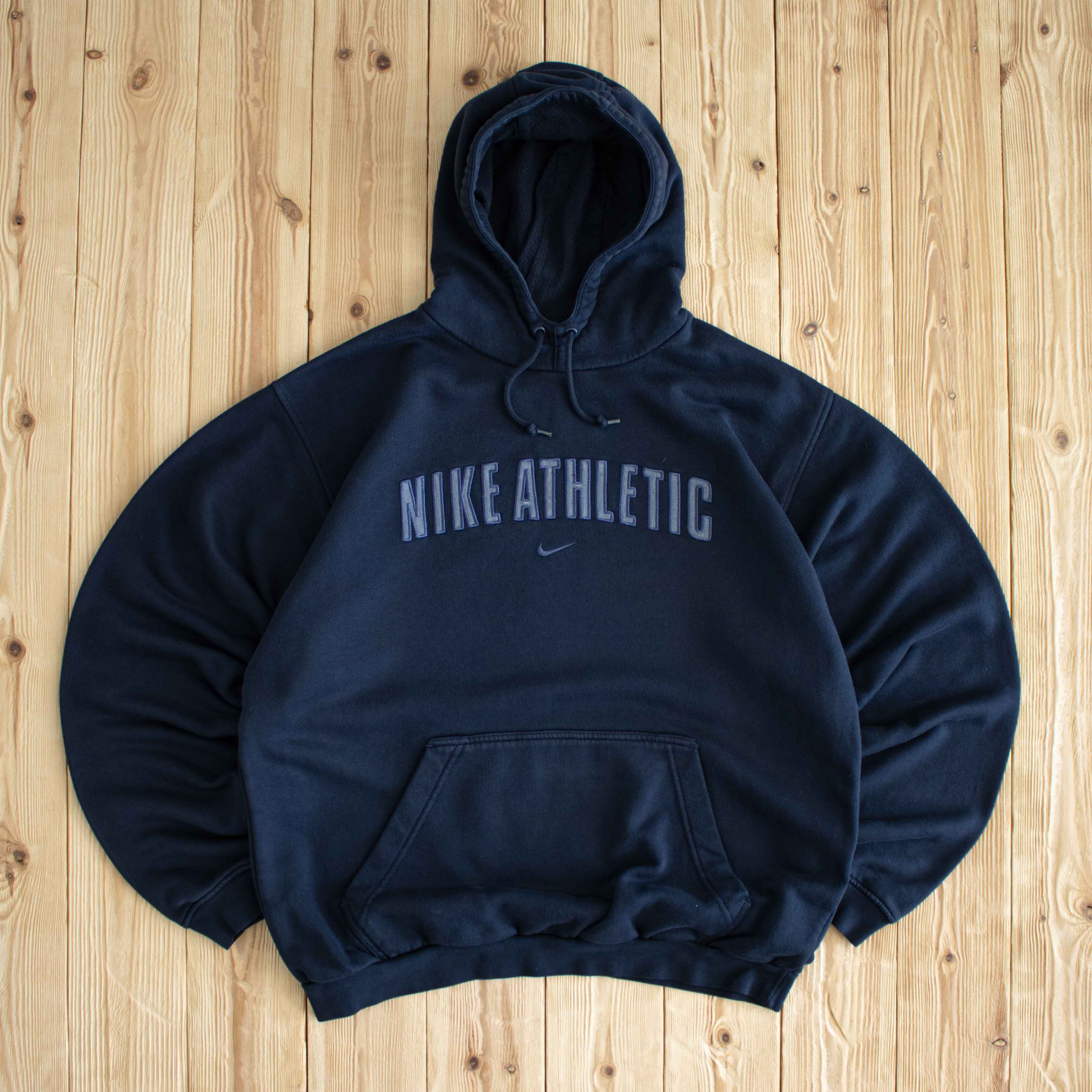 (L) Nike Athletic Vintage Embroidered Hoodie Blue