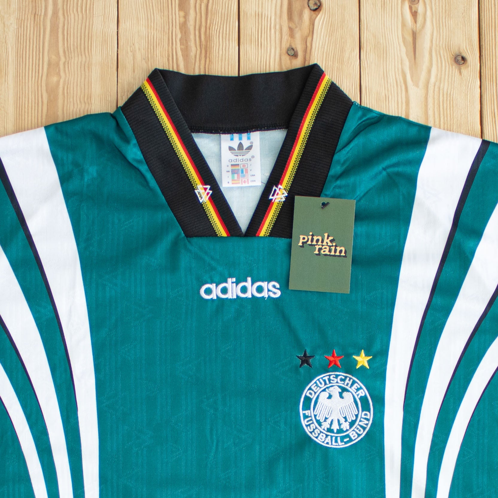 (L) Adidas Deutscher FusSball-Bund Vintage Embroidered T-Shirt Green