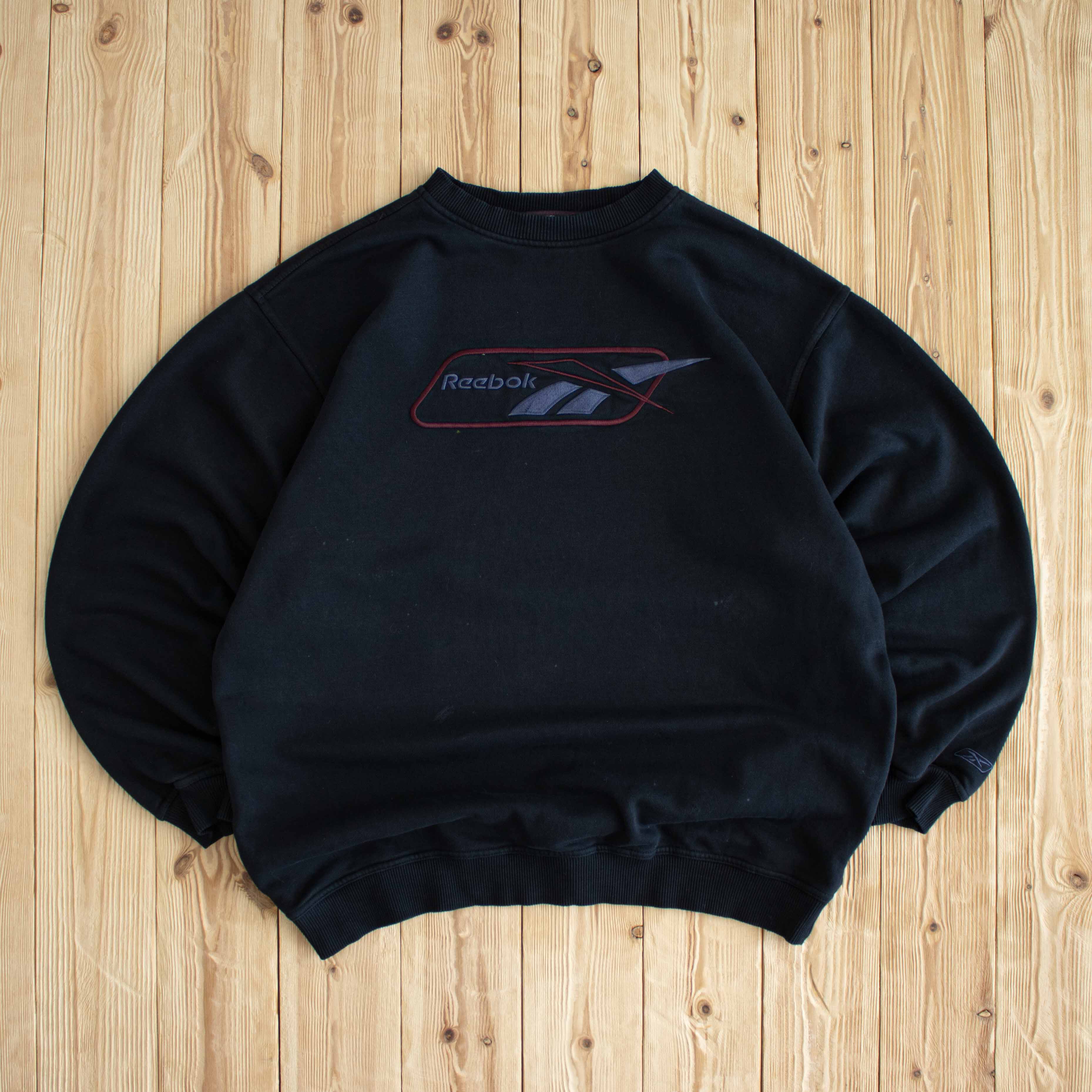 (XL) Reebok Vintage Embroidered Sweatshirt Black
