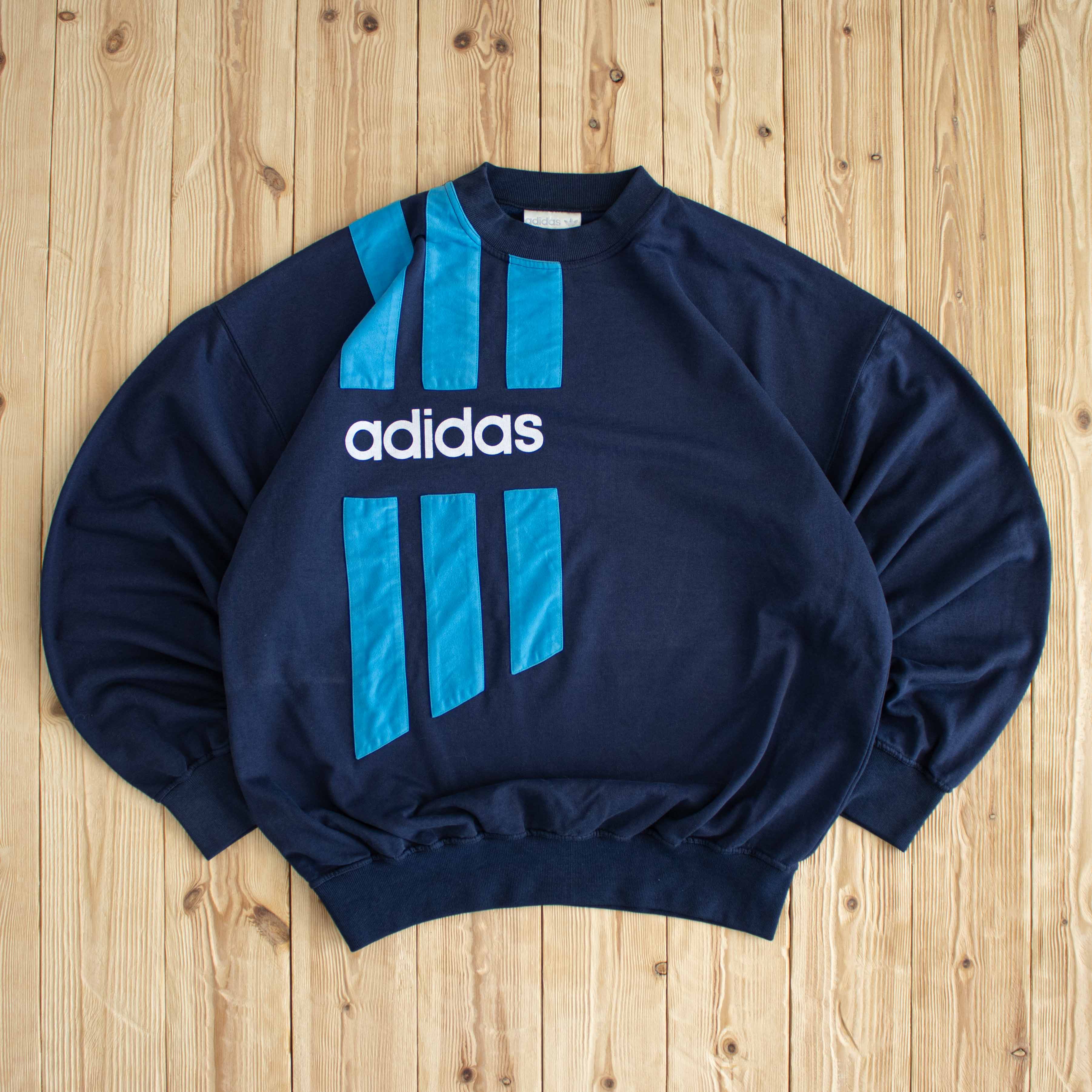 (L) Adidas Vintage Sweatshirt Blue
