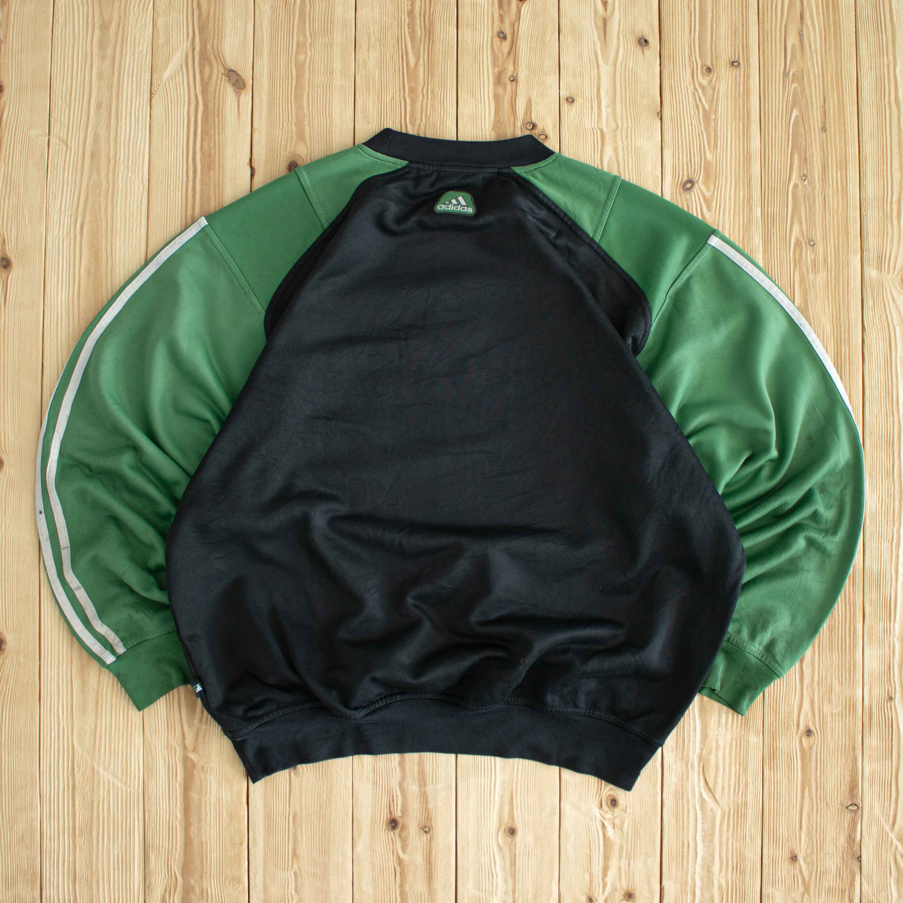 (L/XL) Adidas Logo Vintage Embroidered Sweatshirt Black
