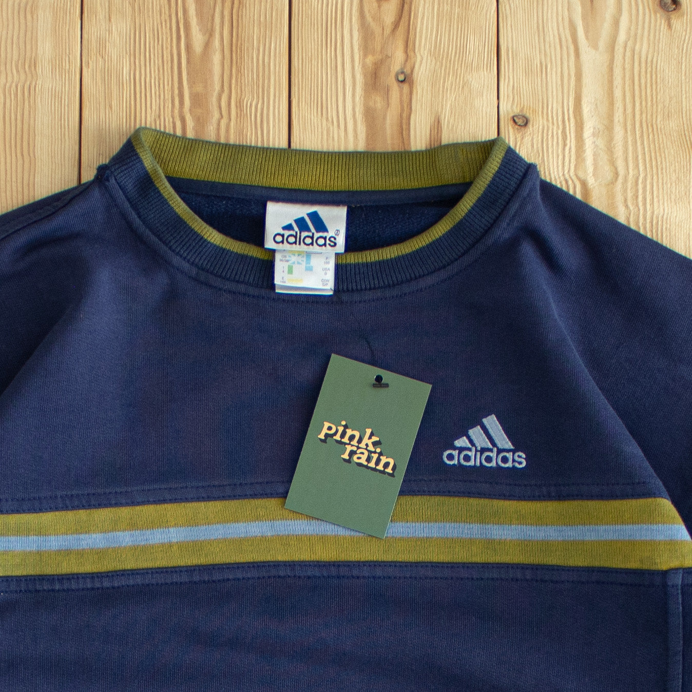(M) Adidas Vintage Essential Embroidered Sweatshirt Blue