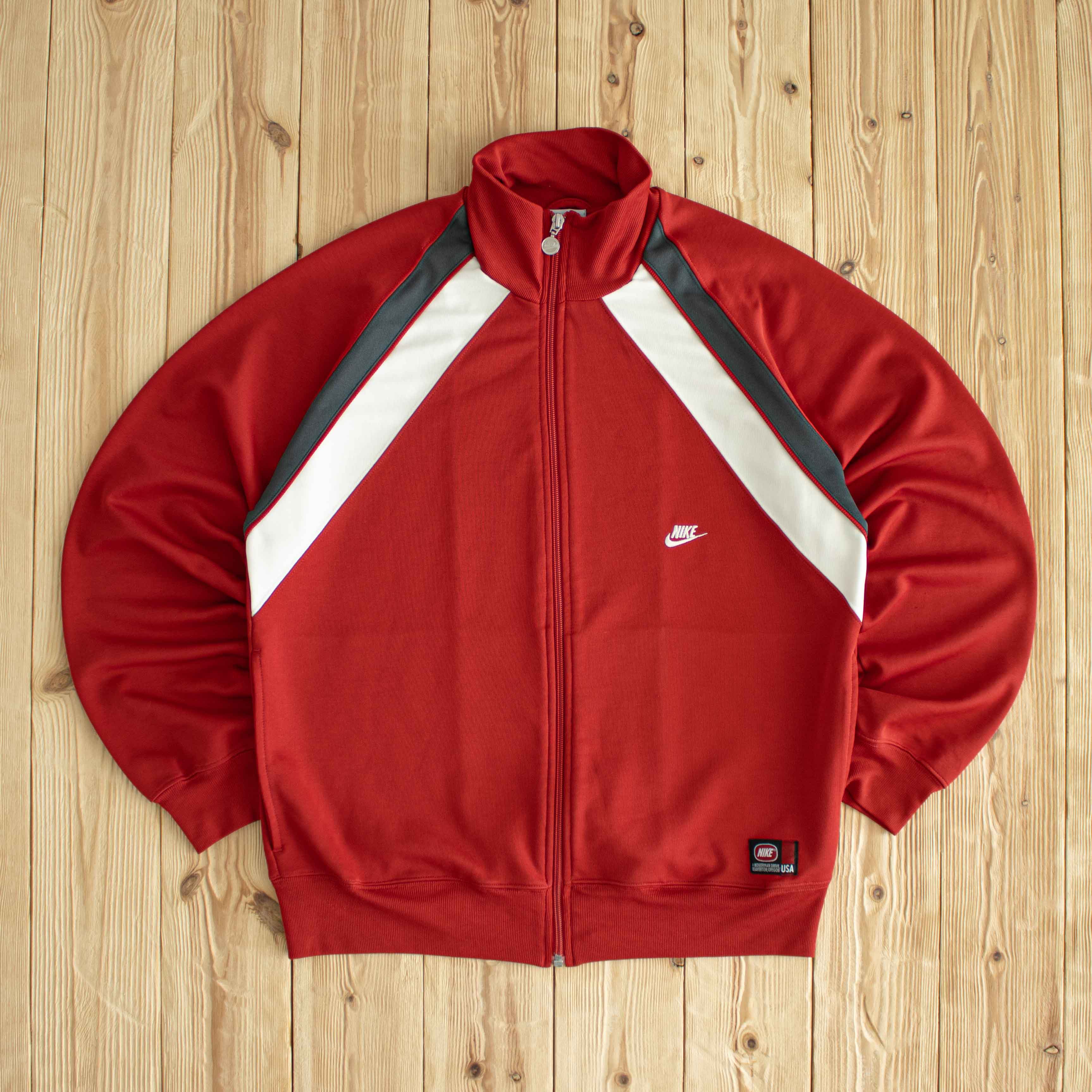 (S/M) Nike Vintage Embroidered Full-Zip Sweatshirt Red