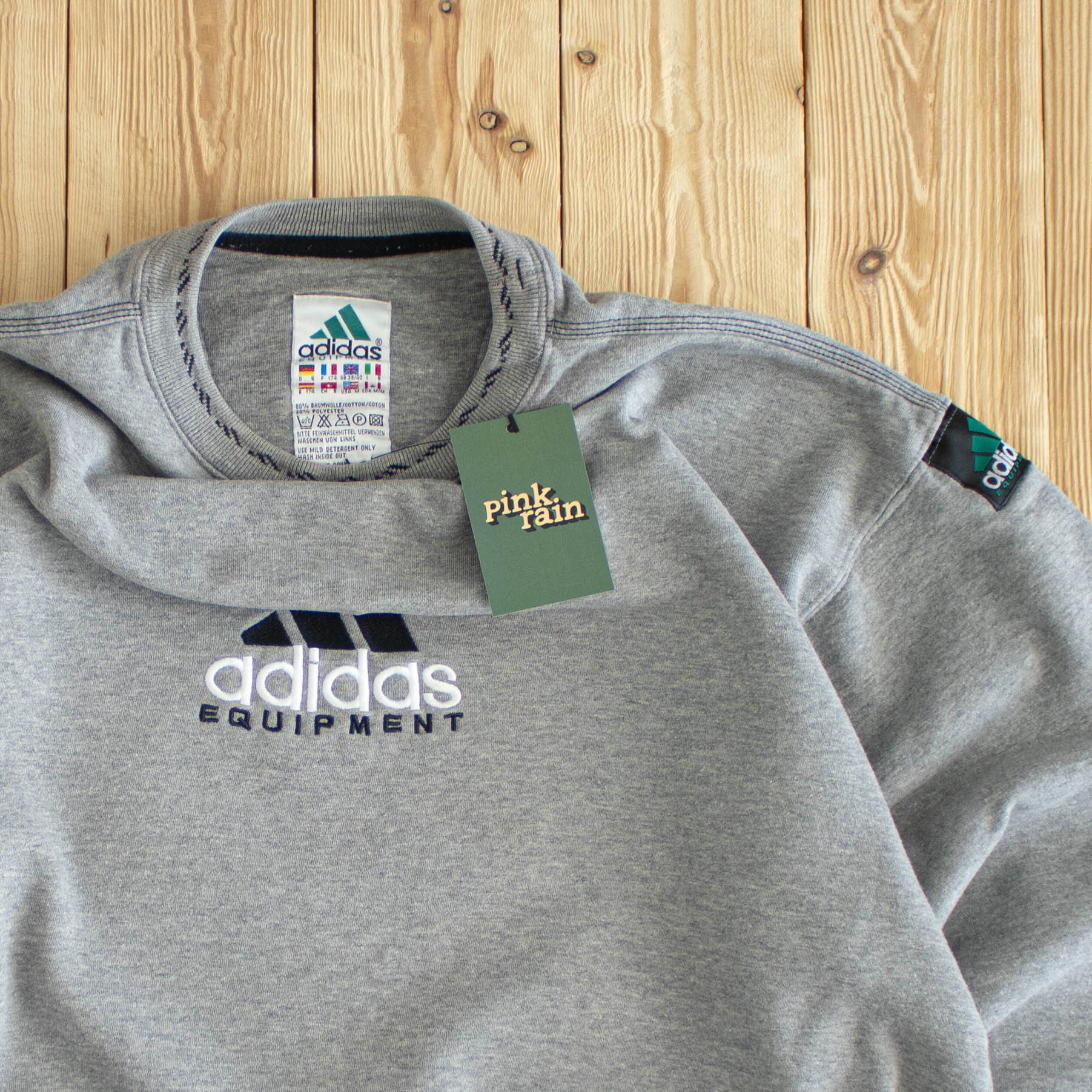 (S) Adidas Equipment Vintage Embroidered Sweatshirt Gray