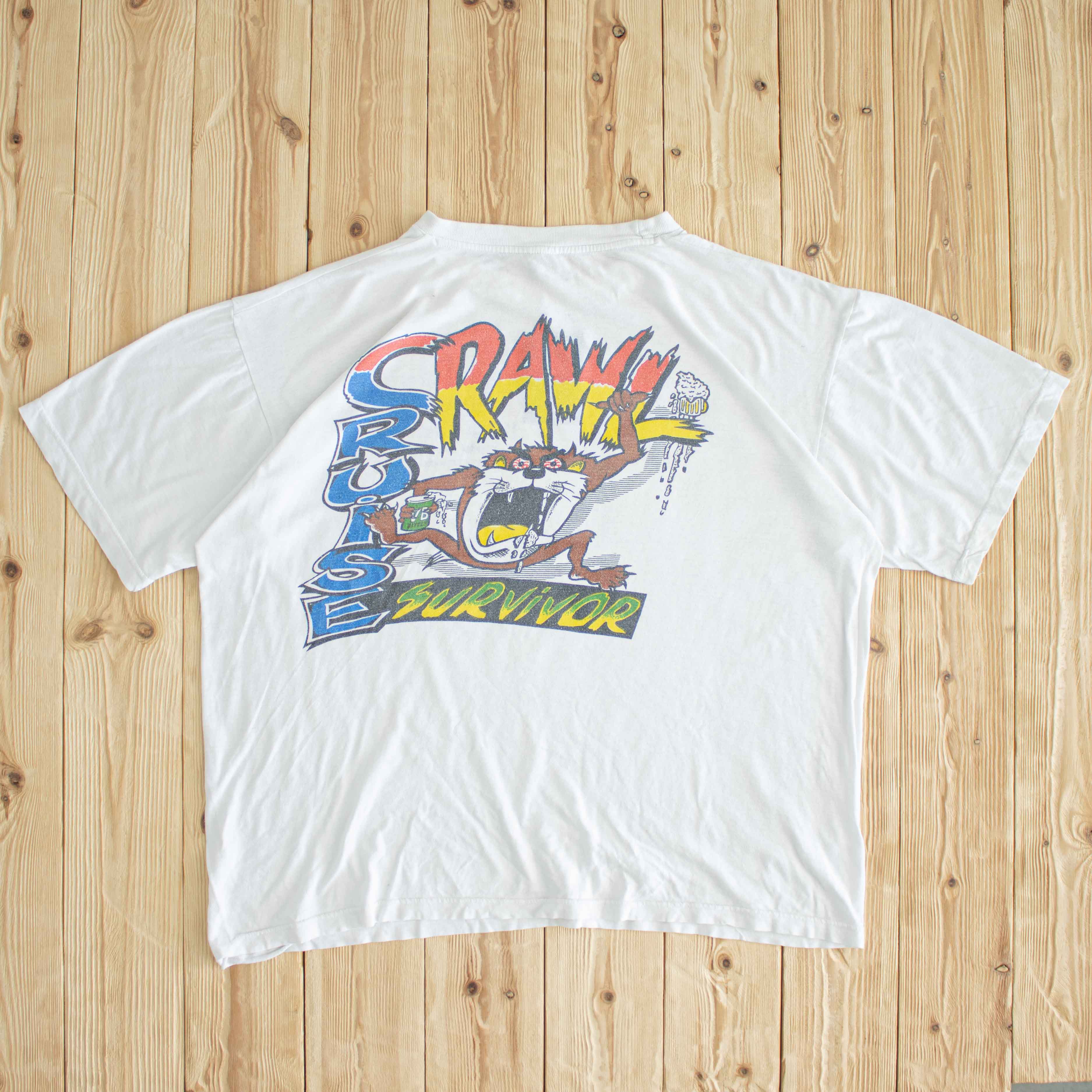 (L/XL) 'Surfers By Night' Vintage T-Shirt White