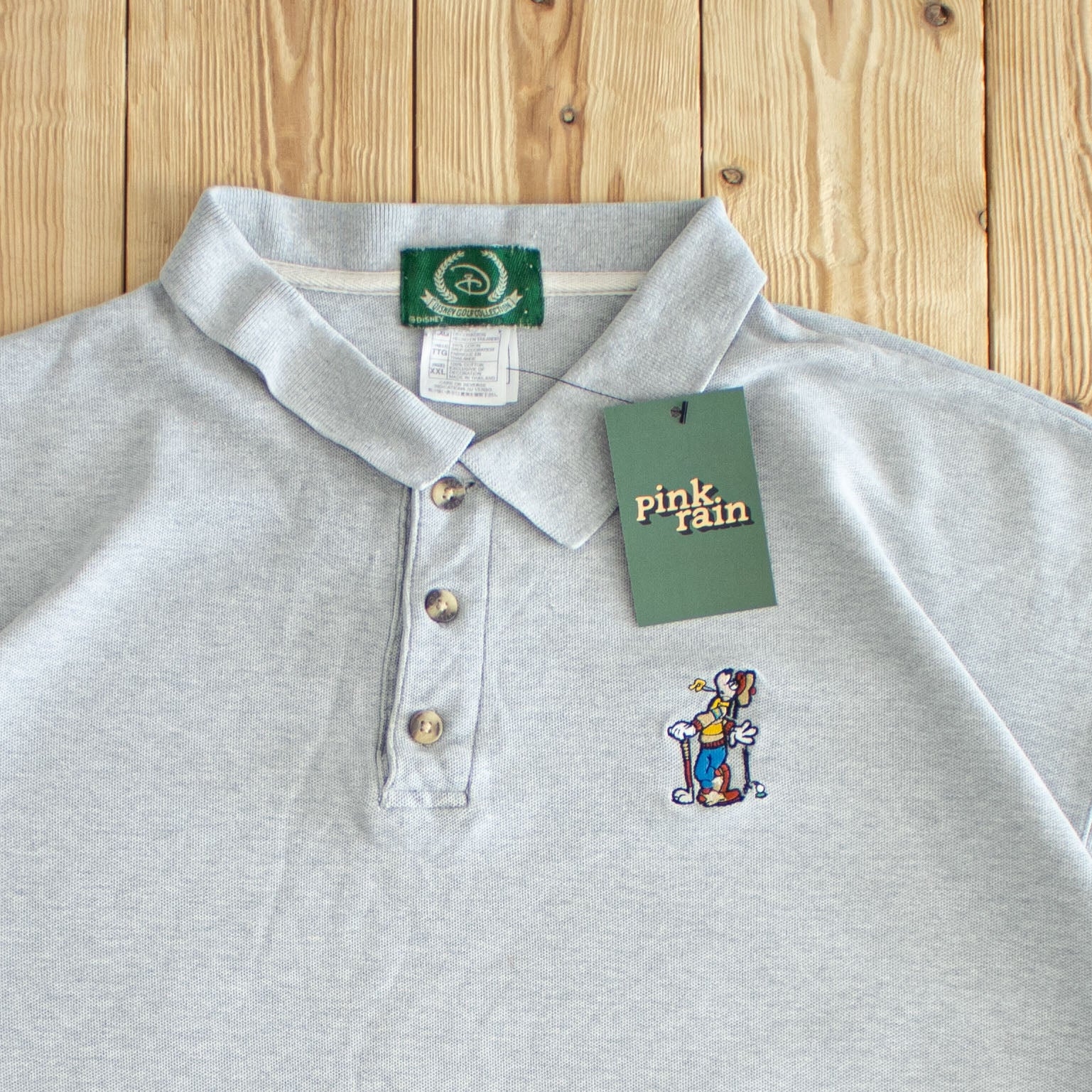 (XL) Walt Disney Goofy Golf Vintage Embroidered Polo Gray