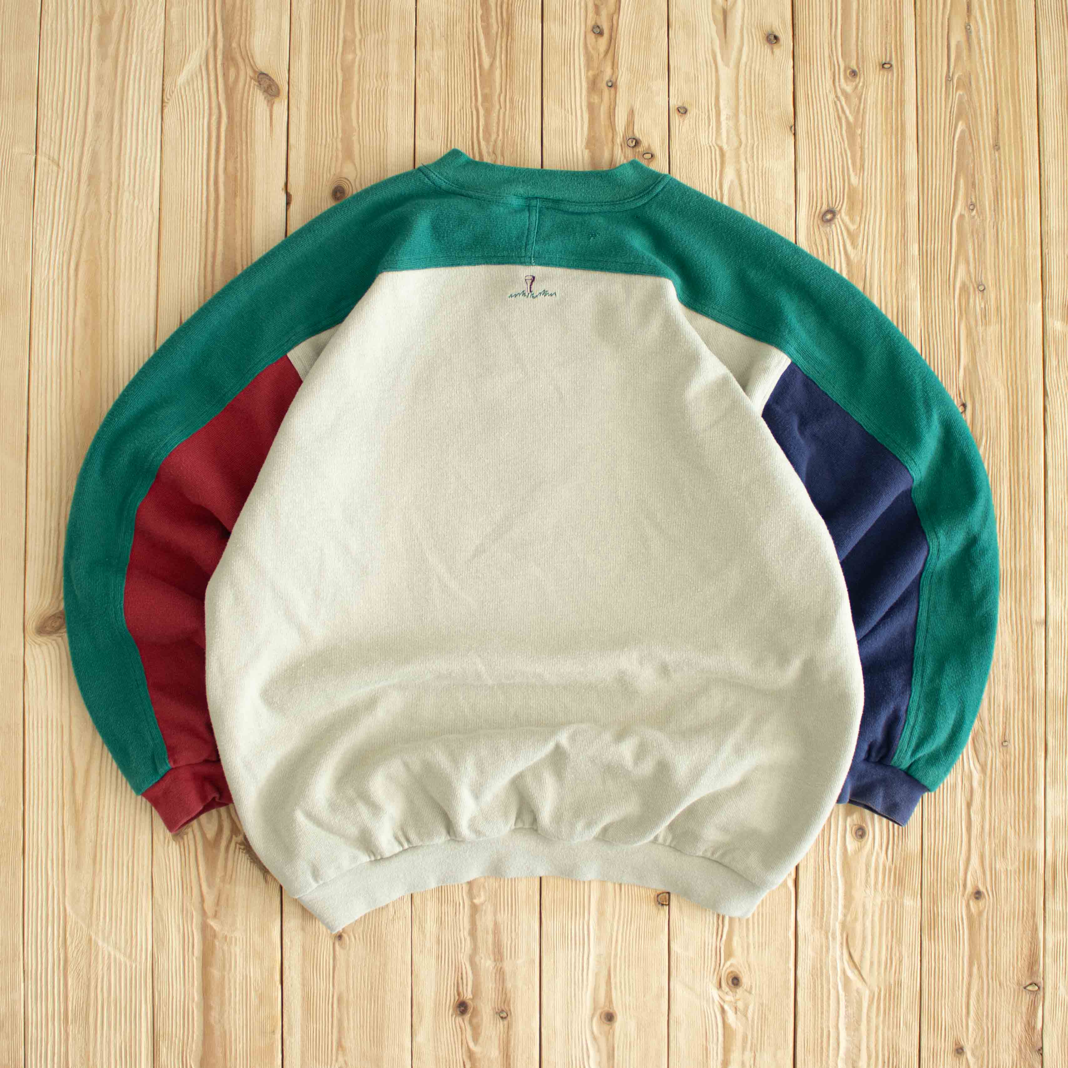 (M/L) BackTee Golf Vintage Embroidered Sweatshirt Beige