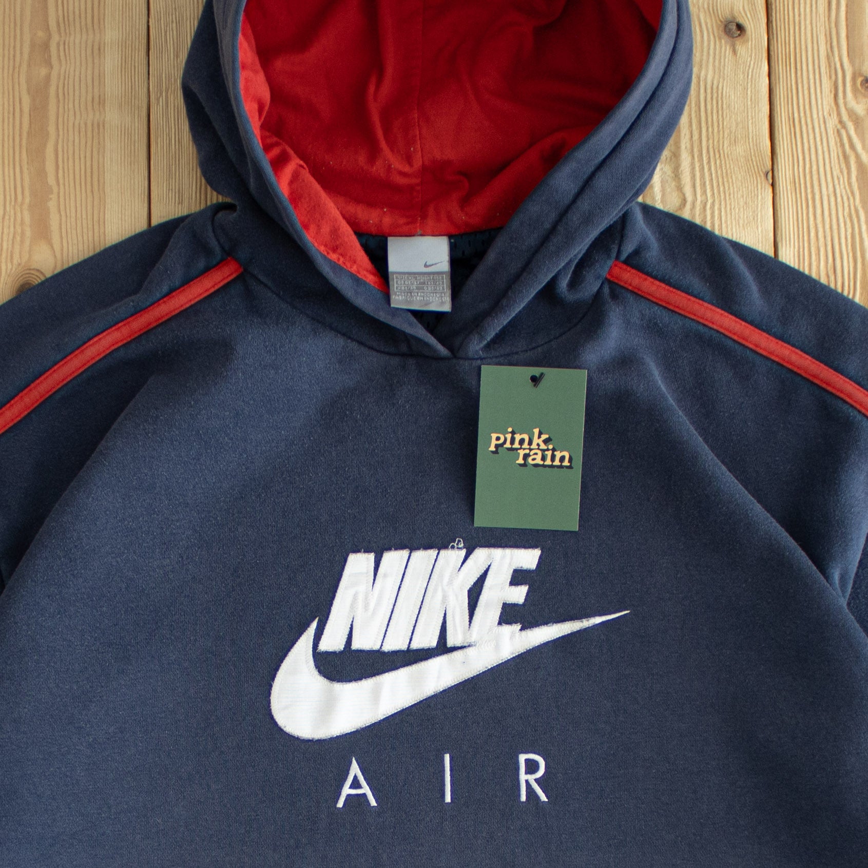 (XL) Nike Air Vintage Embroidered Hoodie Blue