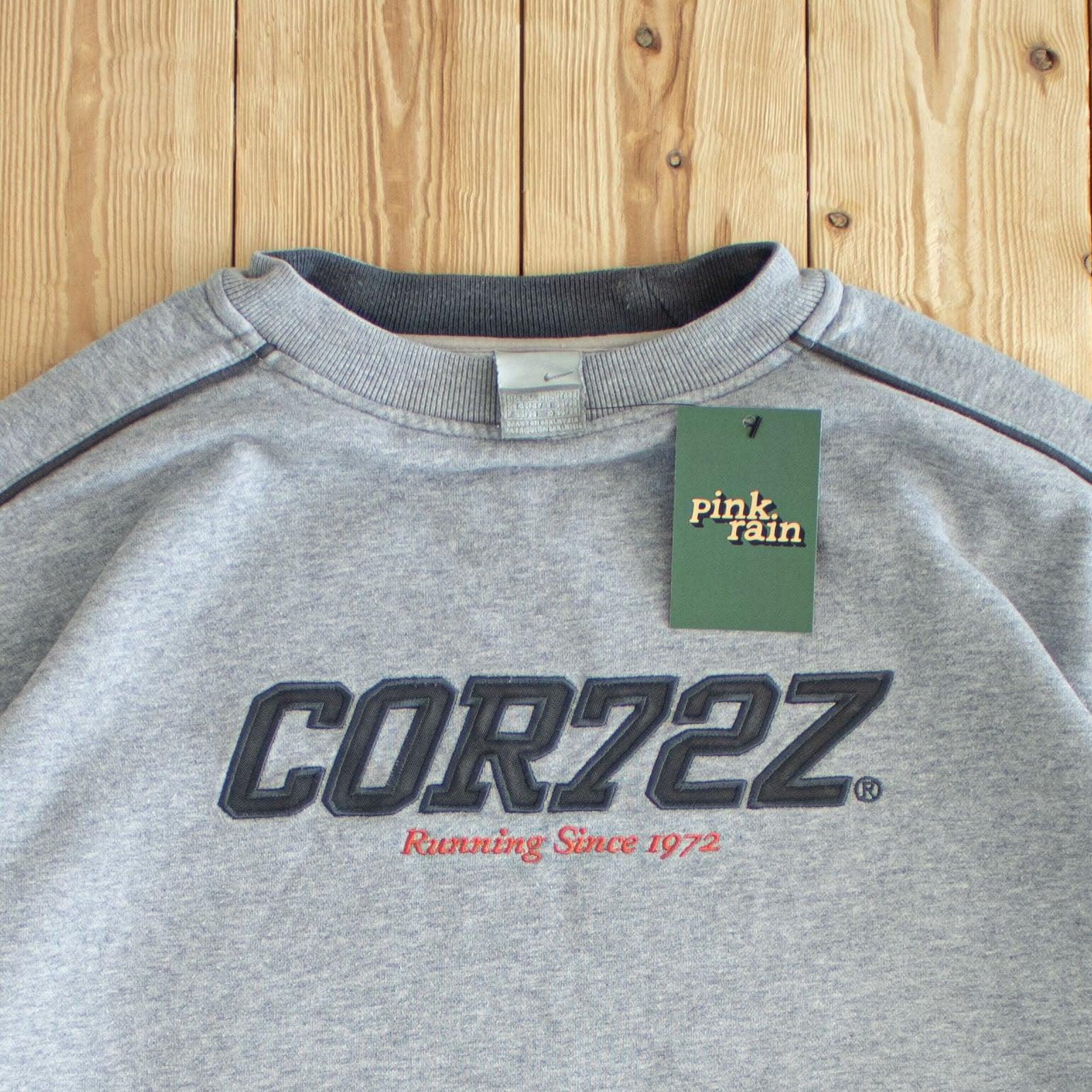 (L/XL) Nike Cortez Vintage Embroidered Sweatshirt Gray