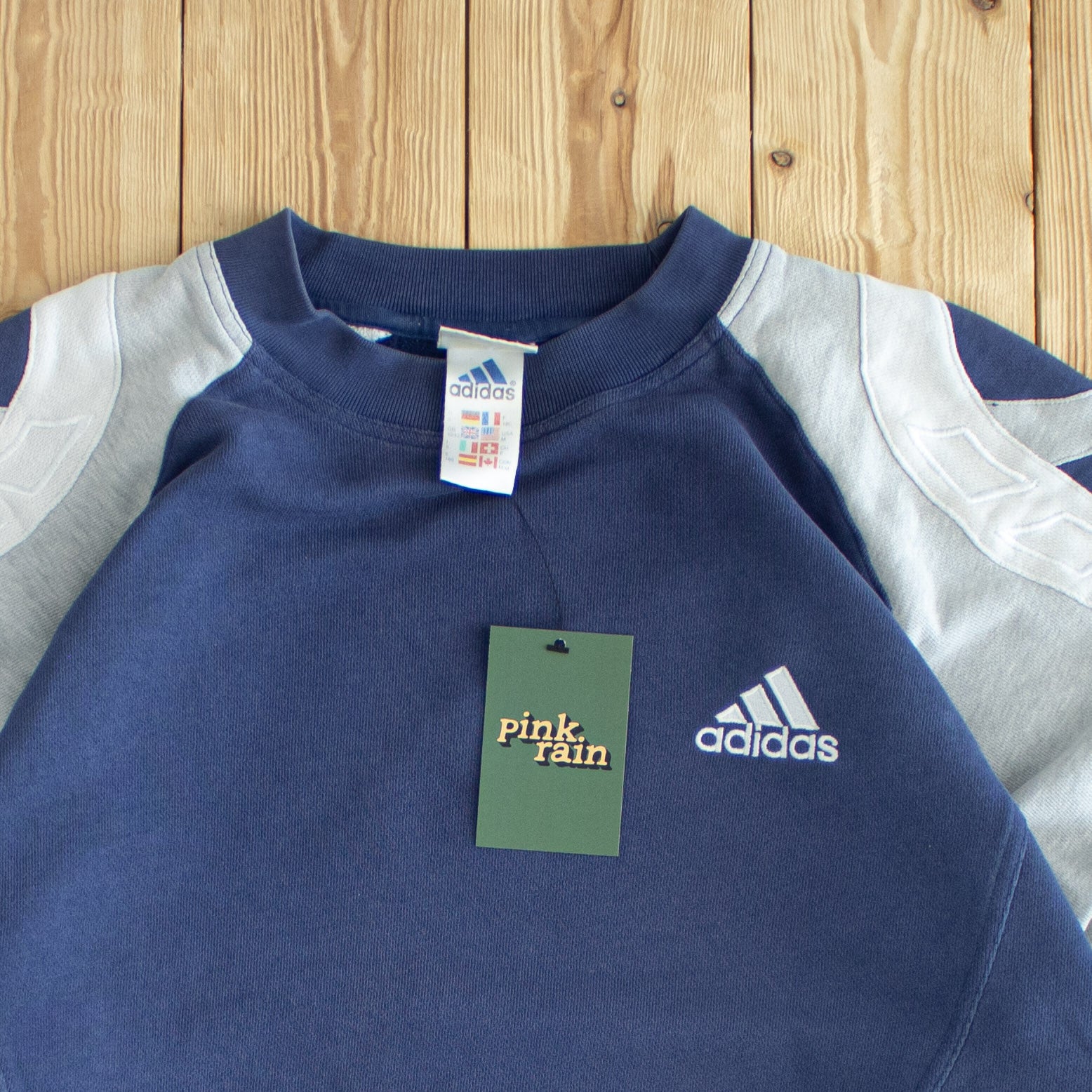 (M) Adidas Vintage Embroidered Sweatshirt Blue