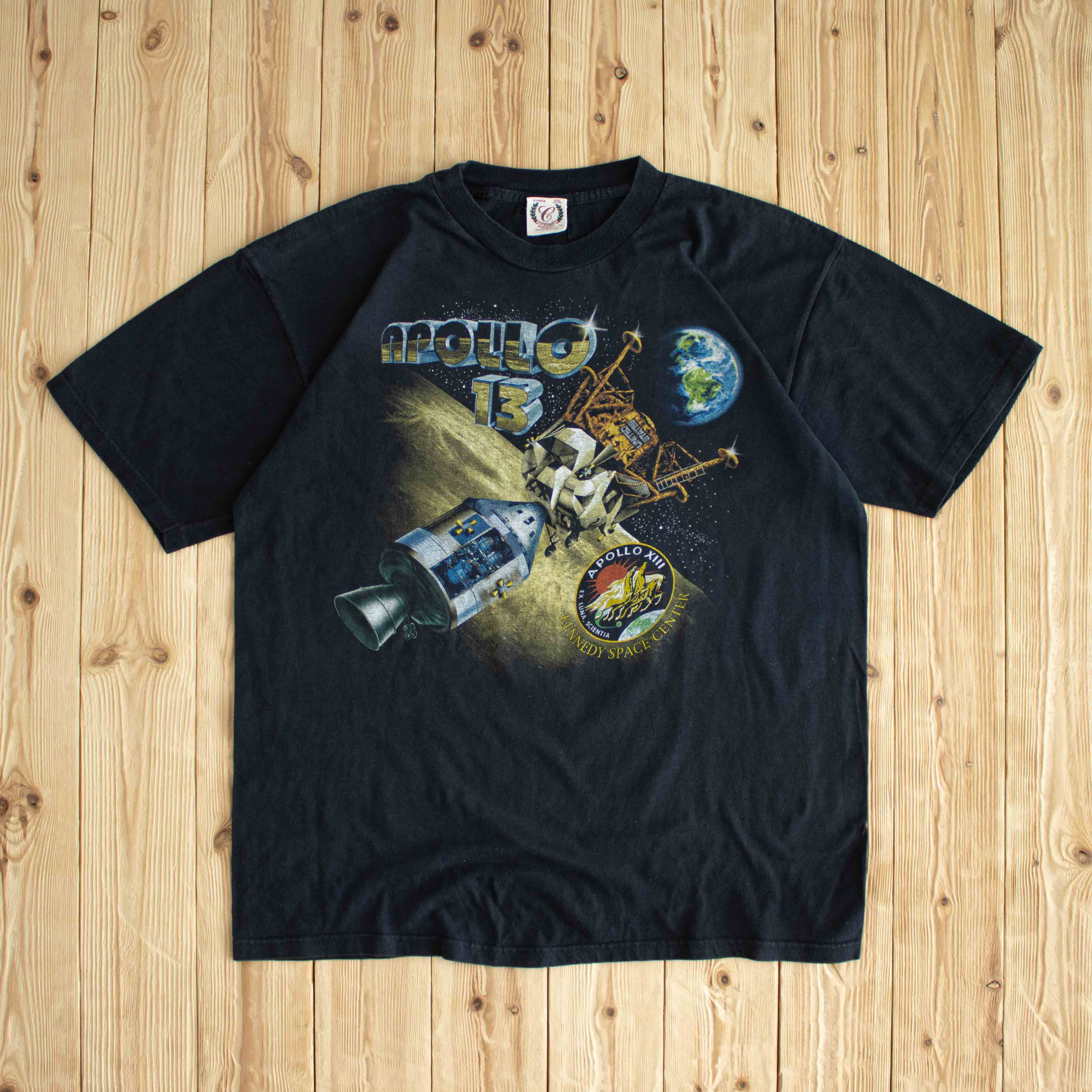 (XL) Apollo 13 Kennedy Space Center Vintage T-Shirt Black
