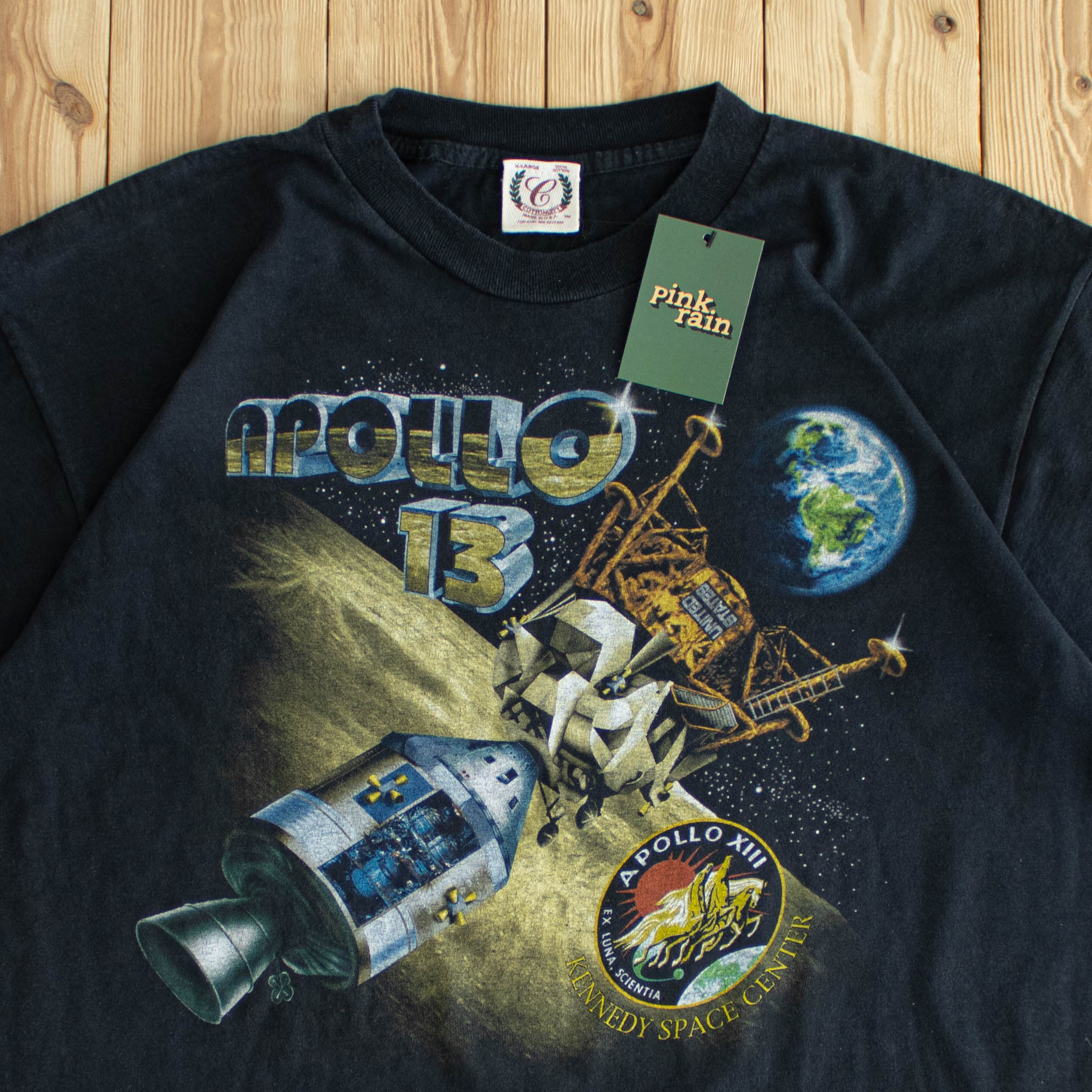 (XL) Apollo 13 Kennedy Space Center Vintage T-Shirt Black