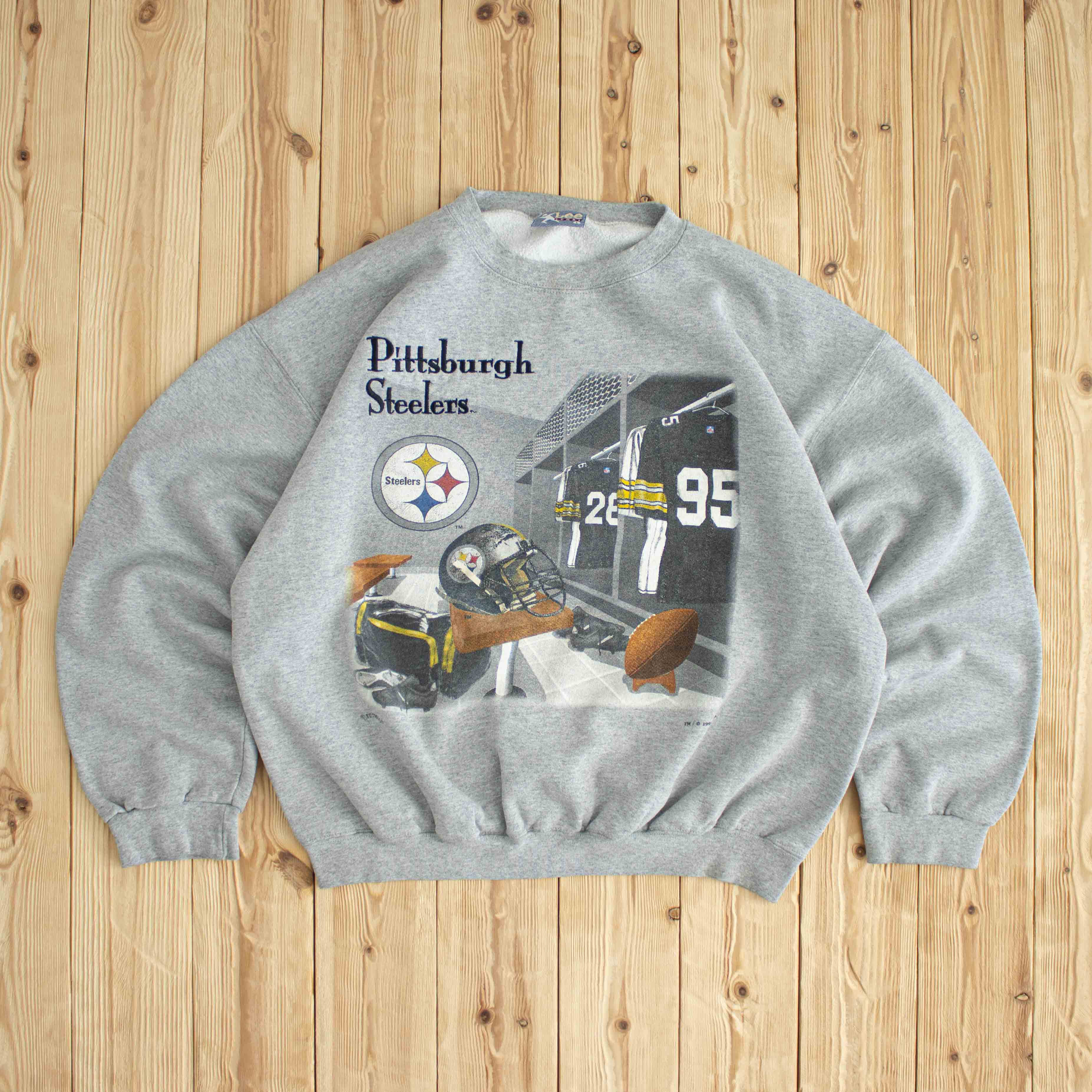 (M) 1995 Nutmeg Pittsburgh Steelers Vintage Embroidered Sweatshirt Gray