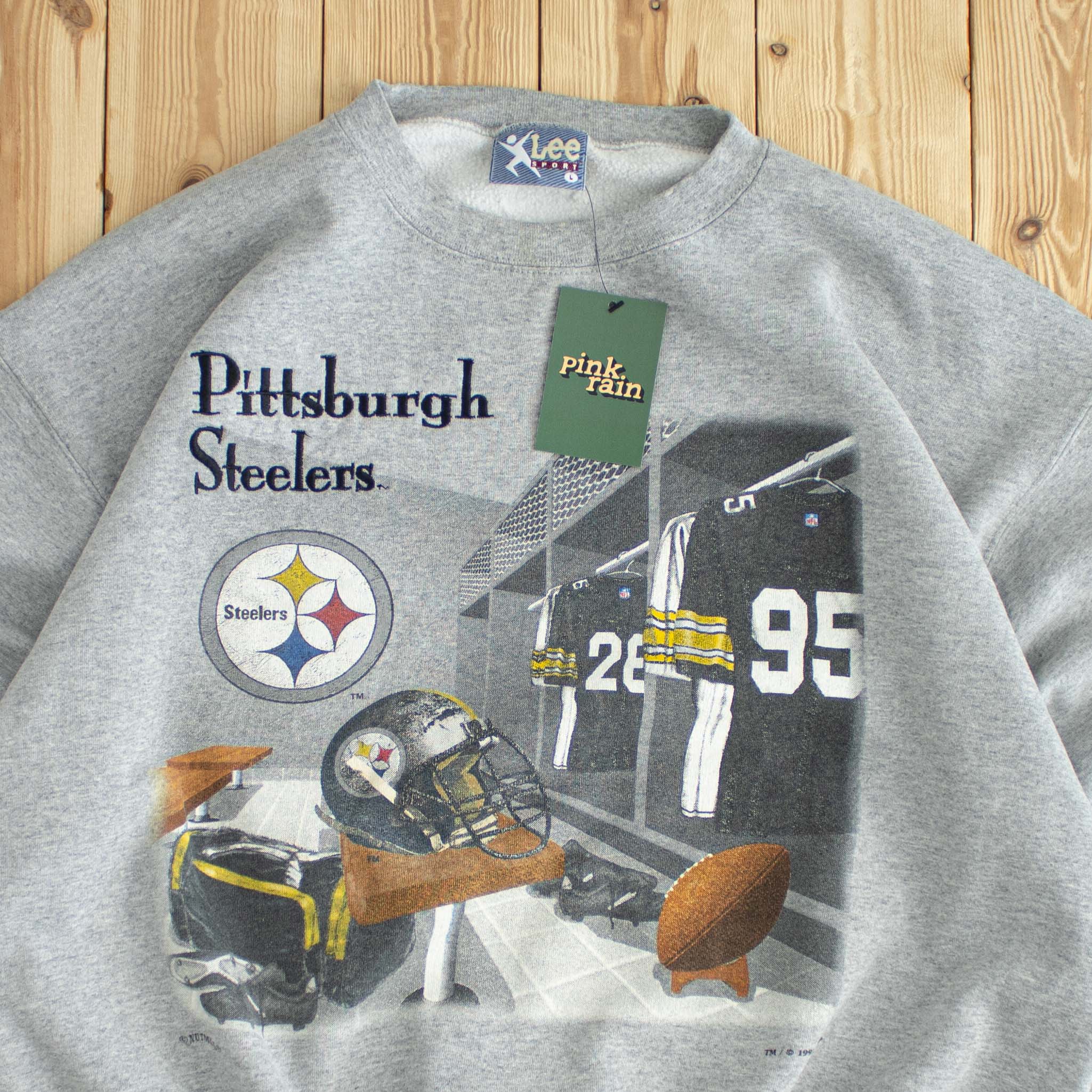 (M) 1995 Nutmeg Pittsburgh Steelers Vintage Embroidered Sweatshirt Gray