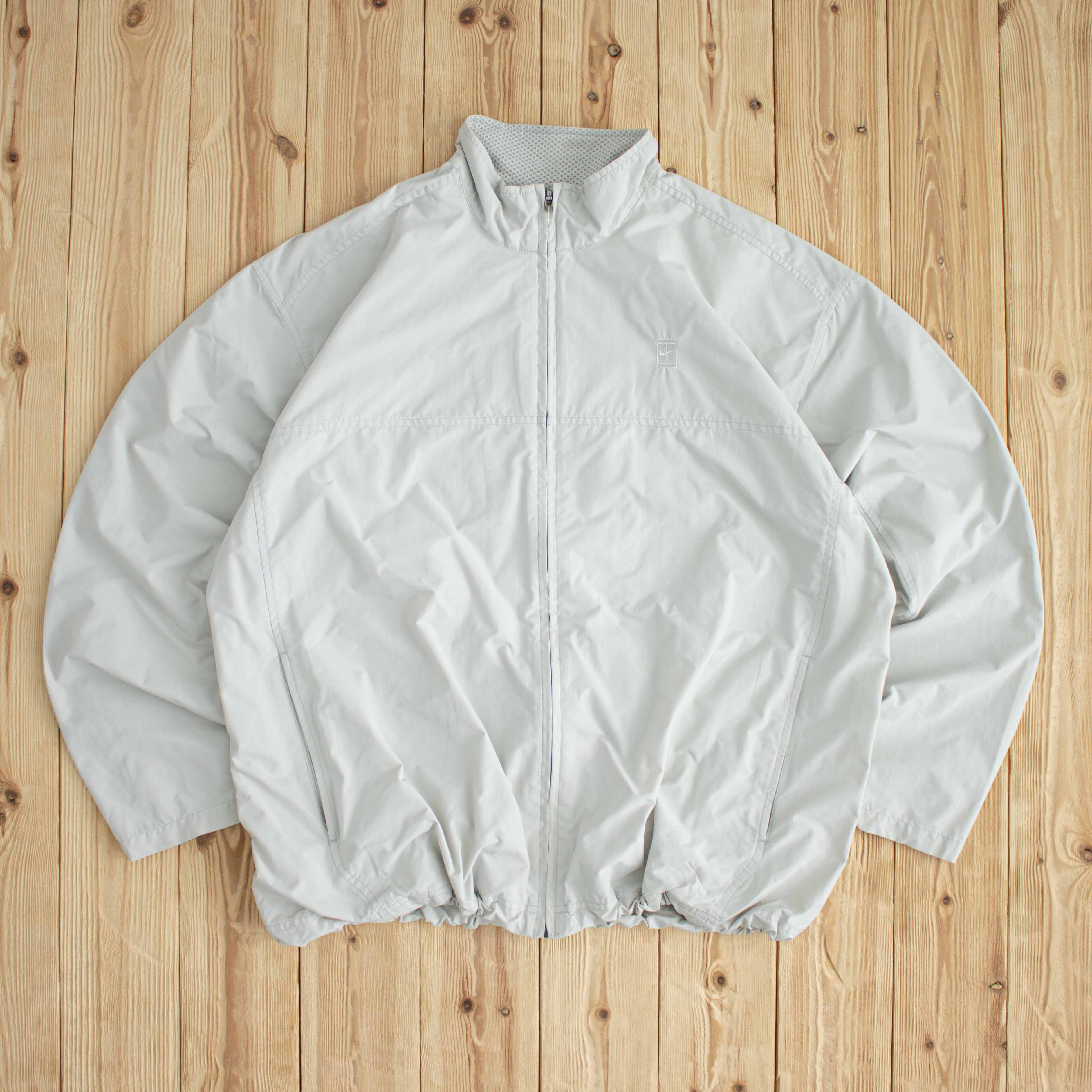 (XL) Nike Mini Swoosh Vintage Embroidered Light Jacket Gray