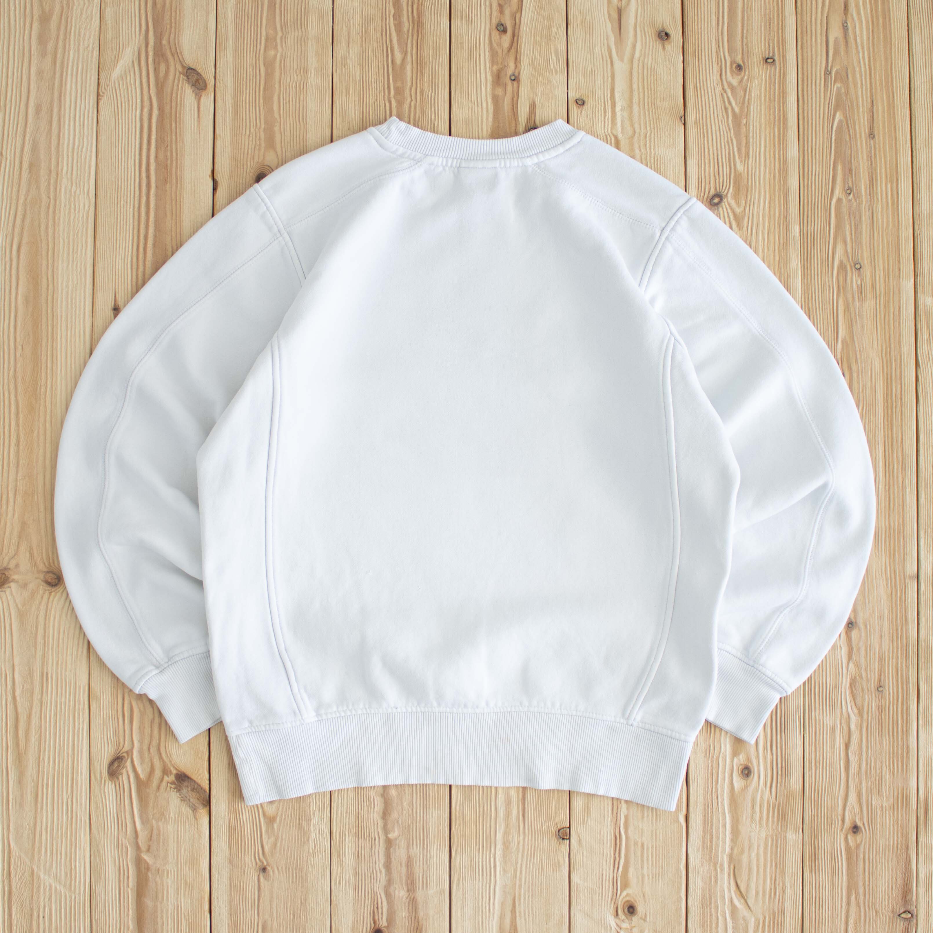 (S) Nike Swoosh Vintage Embroidered Sweatshirt White