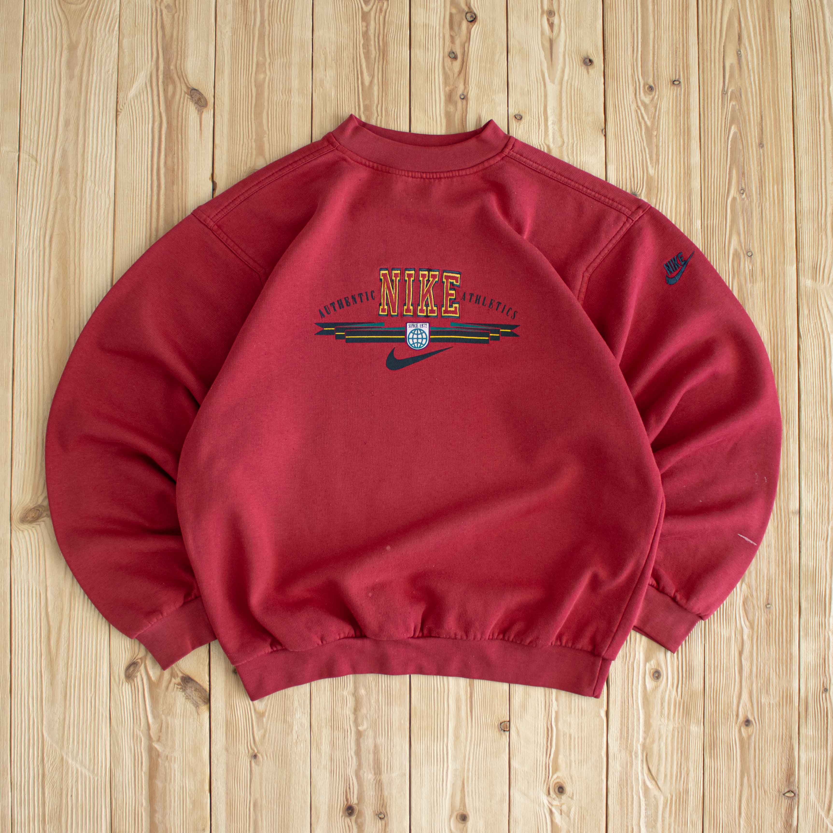 (S/M) Nike Authentic Athletics Vintage Embroidered Sweatshirt Red