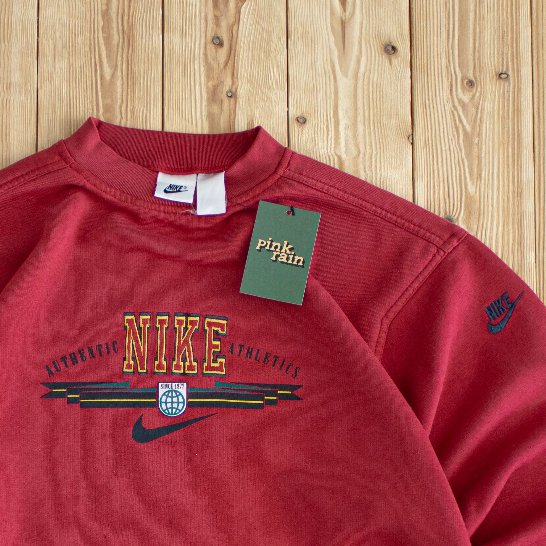 (S/M) Nike Authentic Athletics Vintage Embroidered Sweatshirt Red