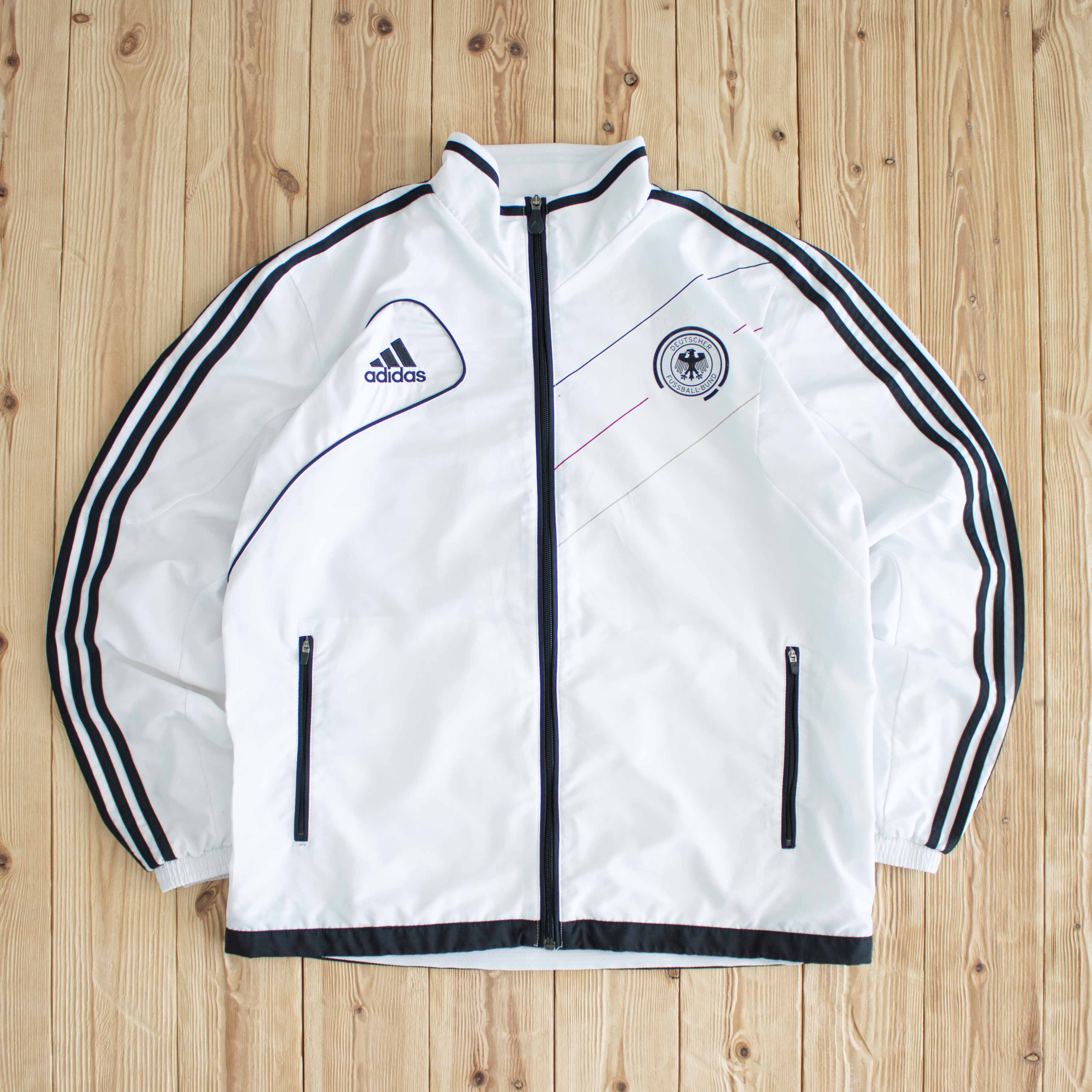 (L) Adidas Deutscher Fussball-Bund Vintage Embroidered Jacket White