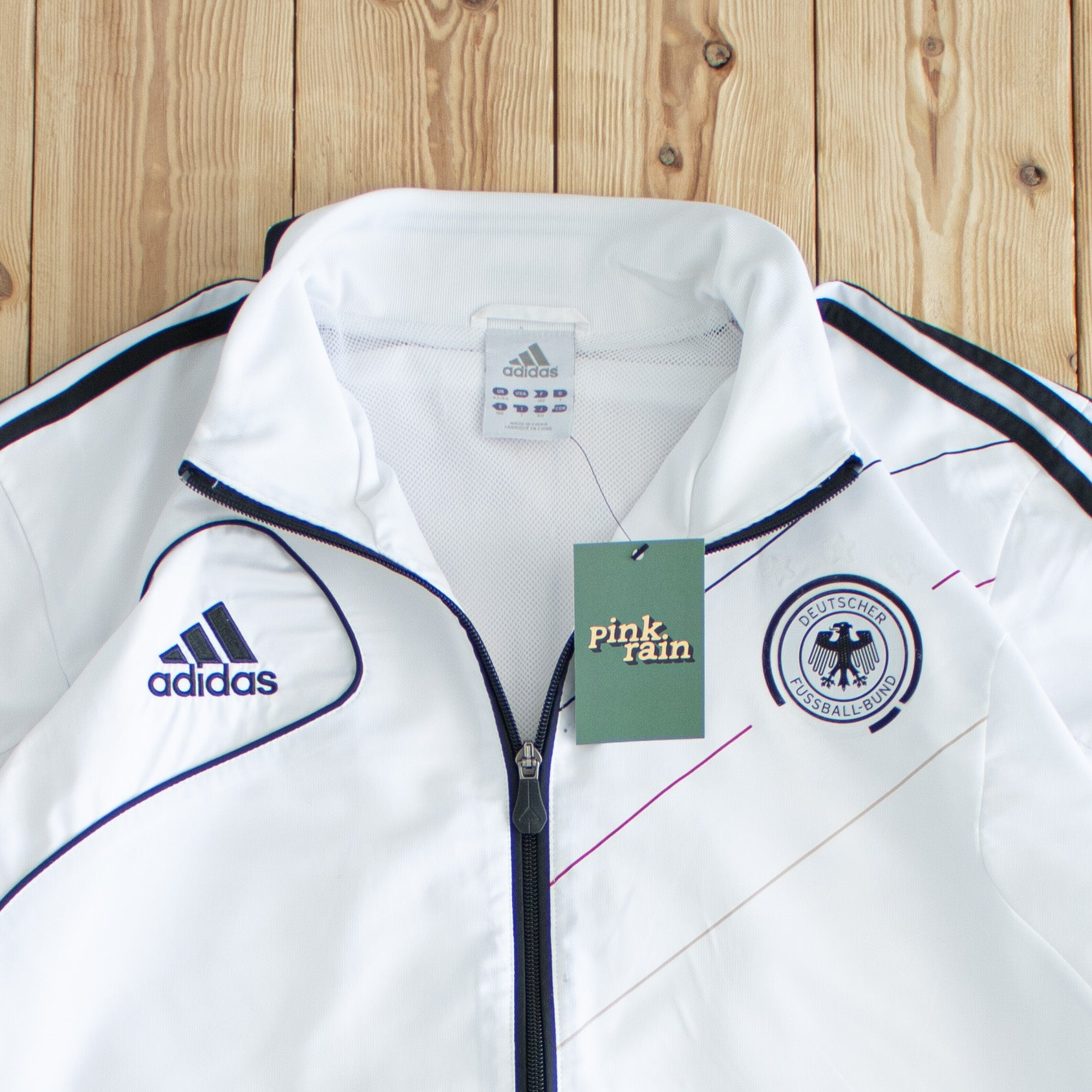(L) Adidas Deutscher Fussball-Bund Vintage Embroidered Jacket White