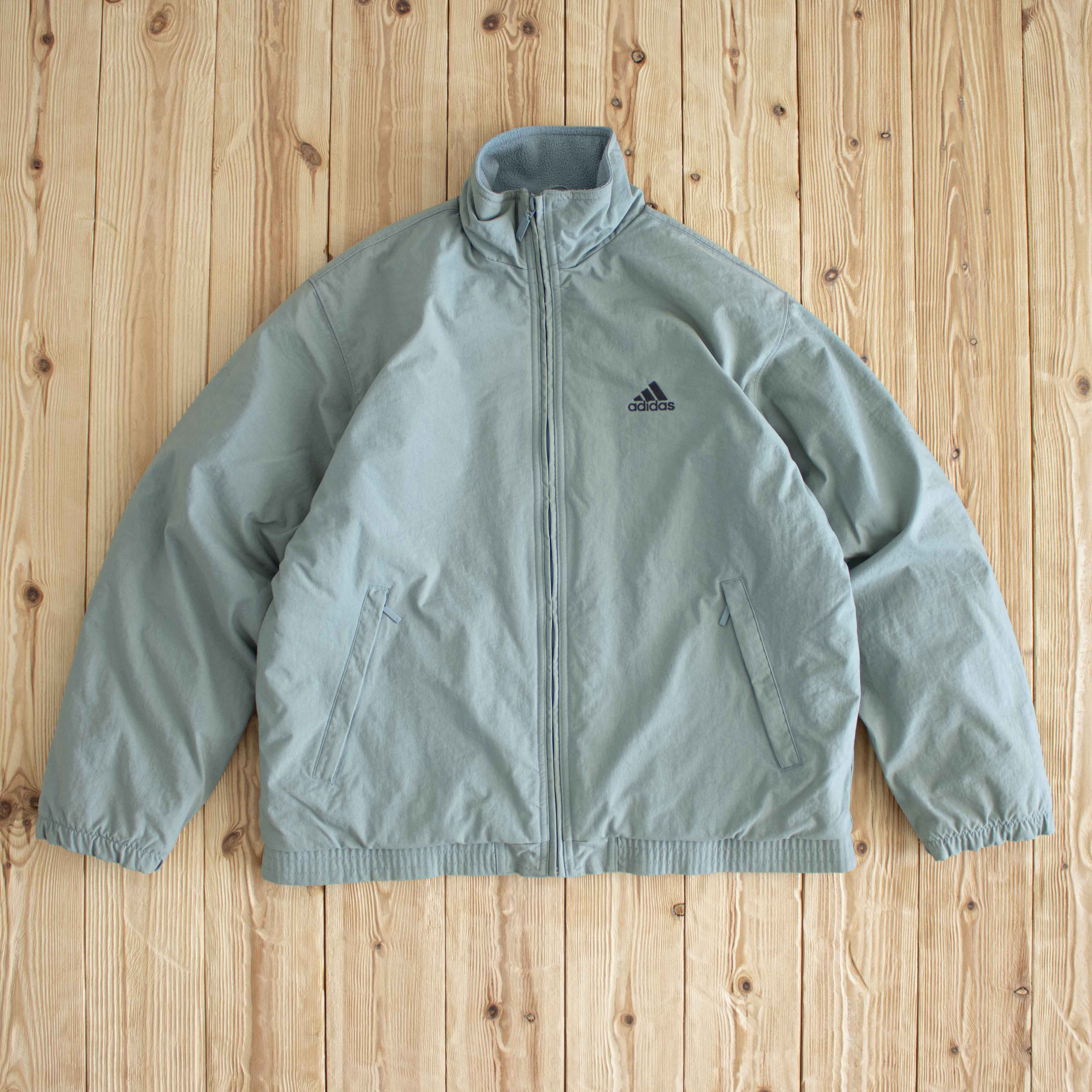 (S/M) Adidas Vintage Embroidered Jacket Blue Green
