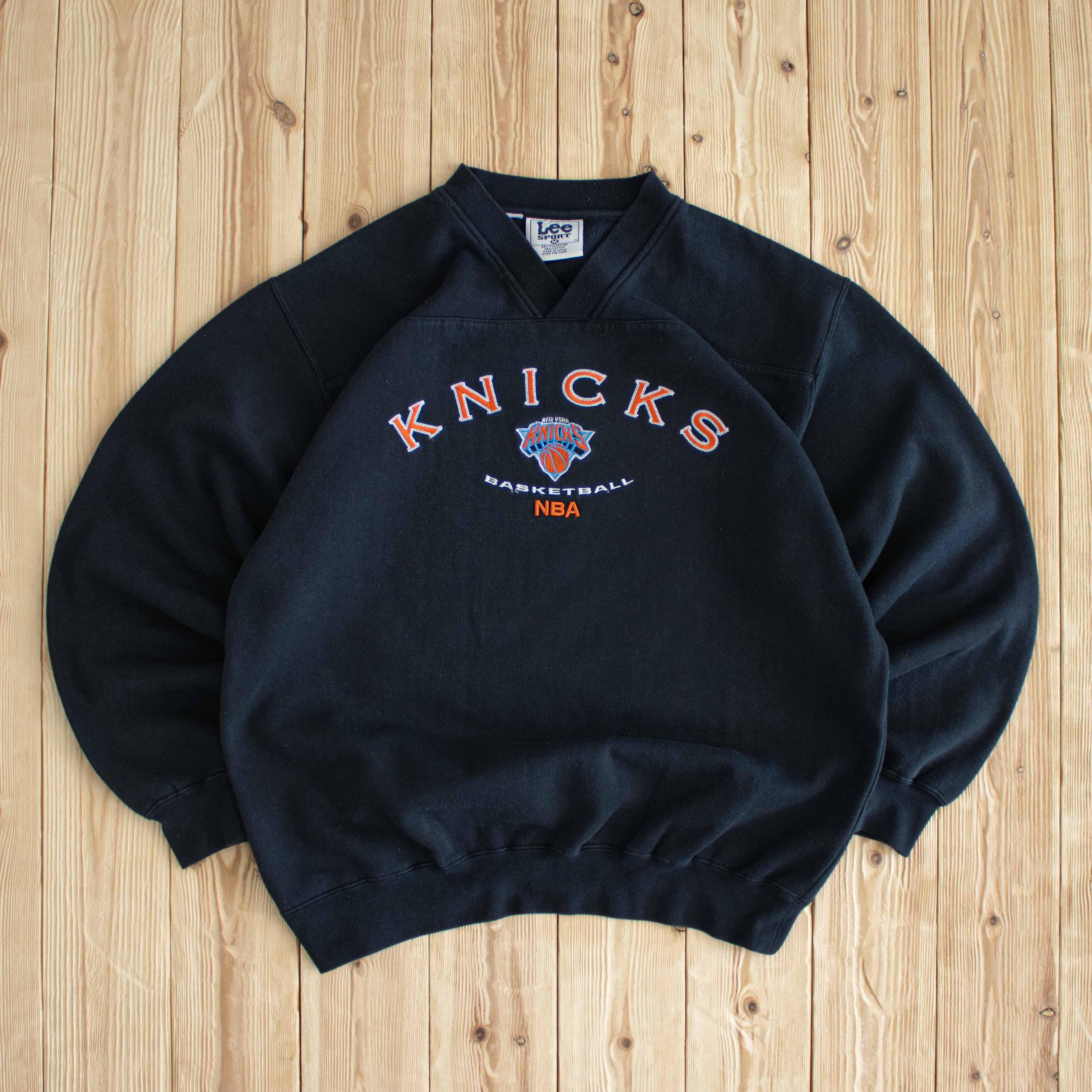 (M/L) Lee New York Knicks Vintage Embroidered Sweatshirt Black