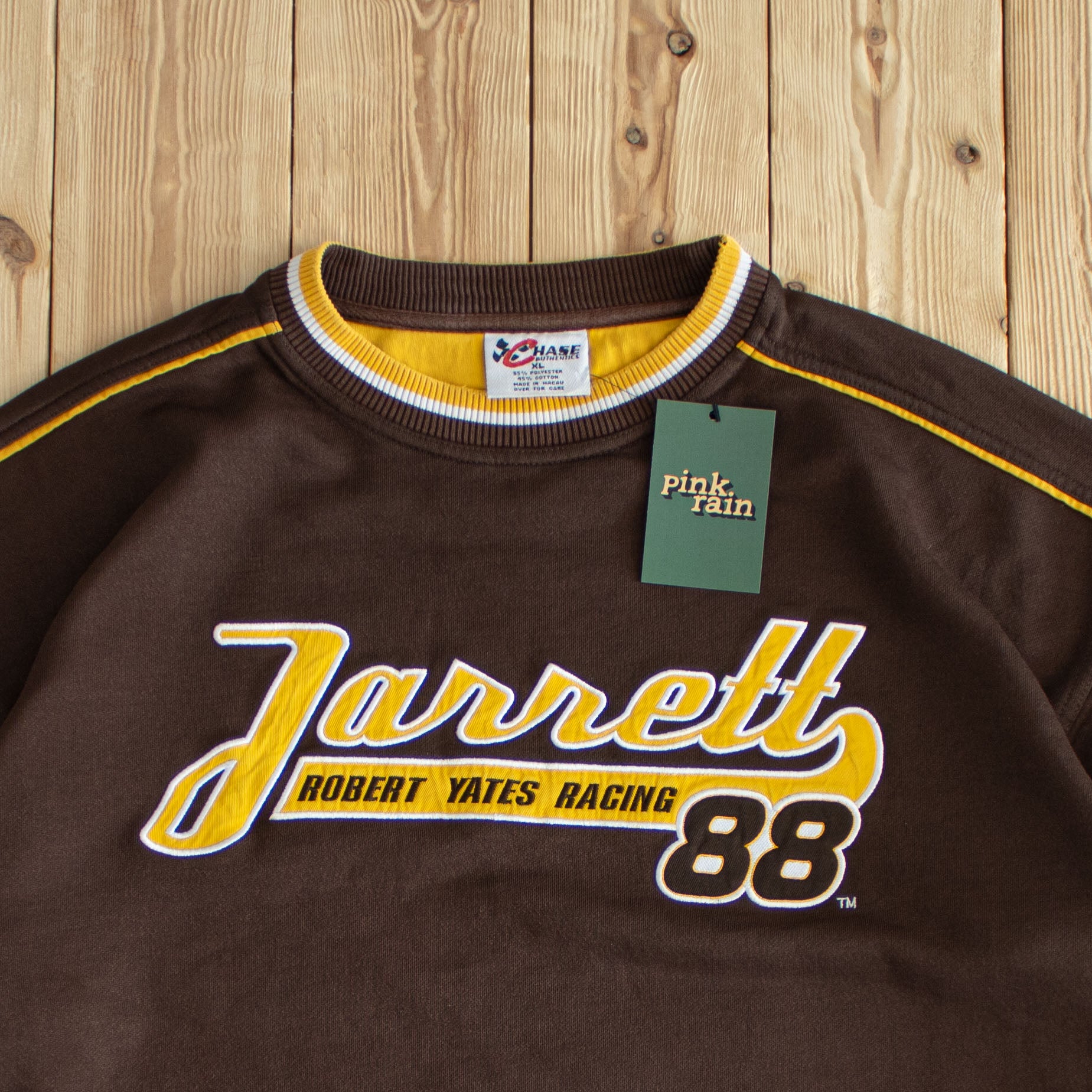 (XL) Chase Nascar Jarett 88 Vintage Embroidered Sweatshirt Brown