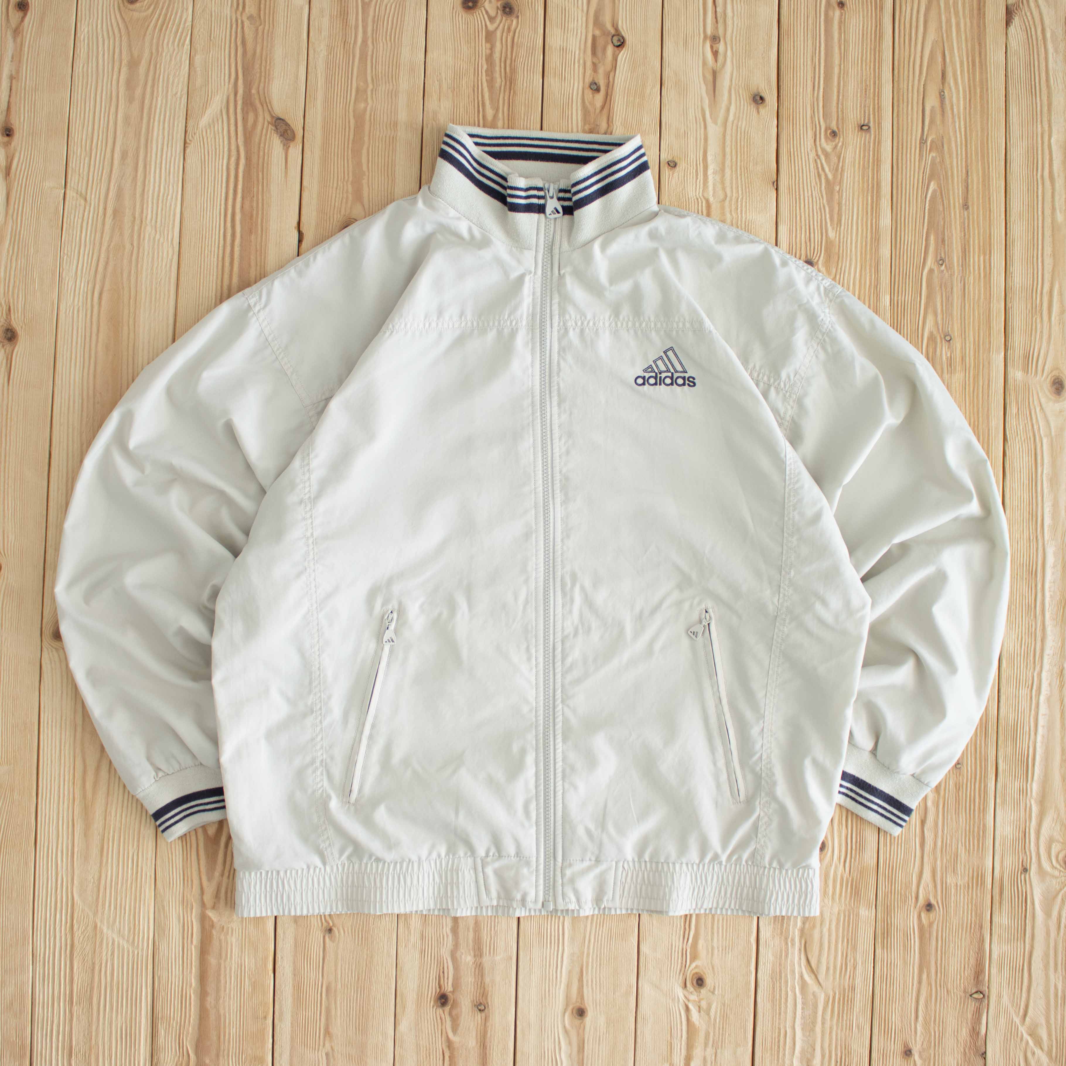(M/L) Adidas Vintage Embroidered Jacket Beige