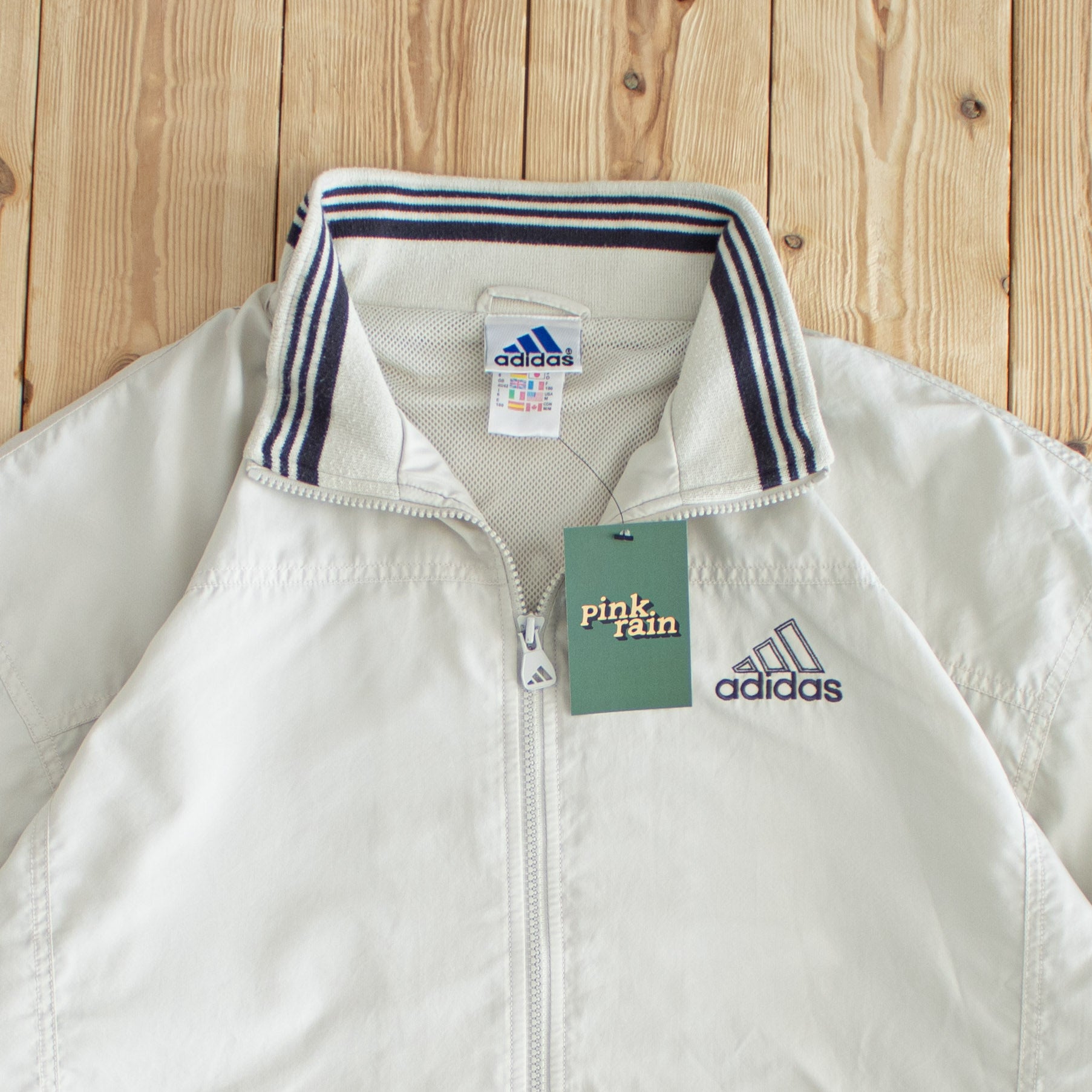 (M/L) Adidas Vintage Embroidered Jacket Beige