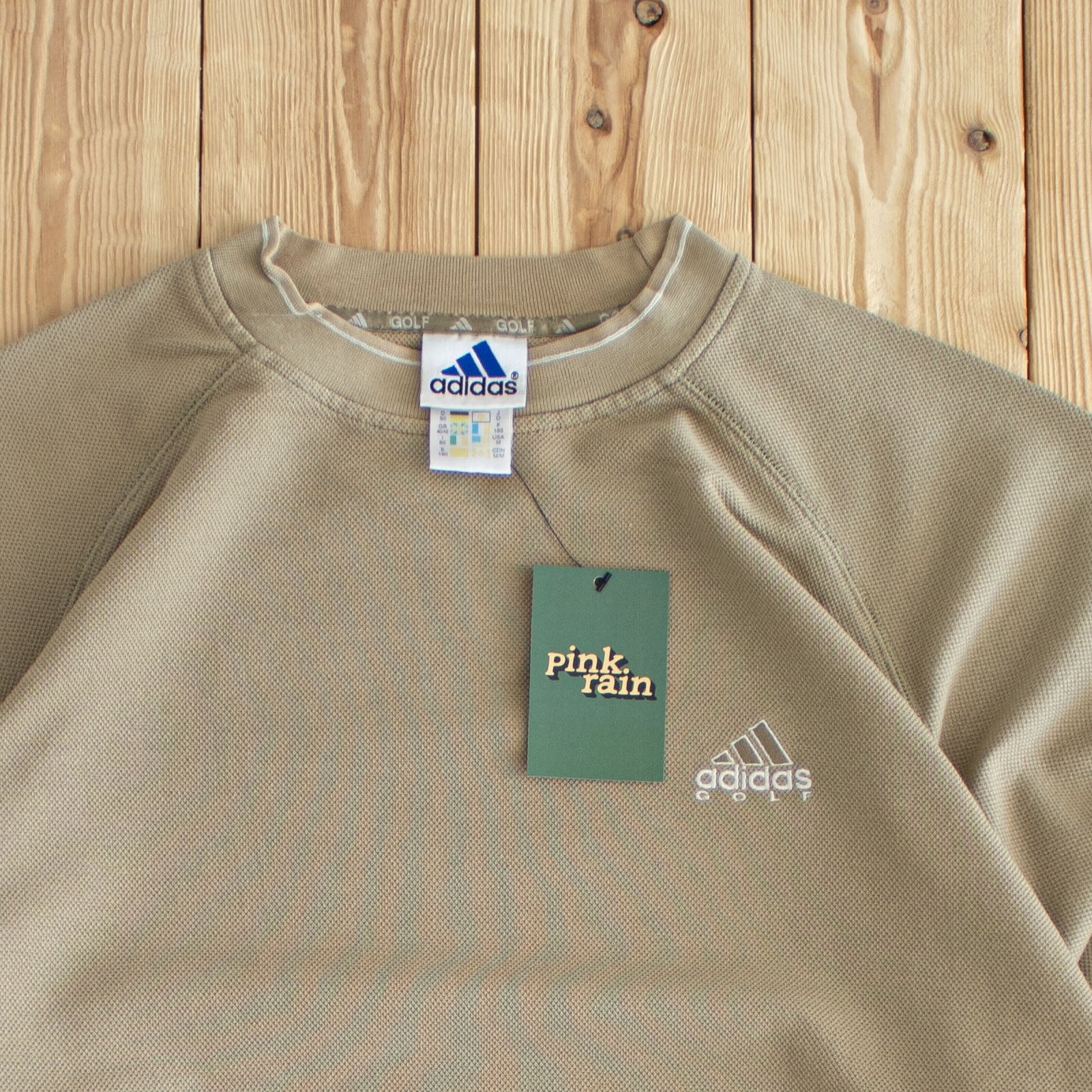 (L) Adidas Golf Vintage Embroidered Sweatshirt Beige
