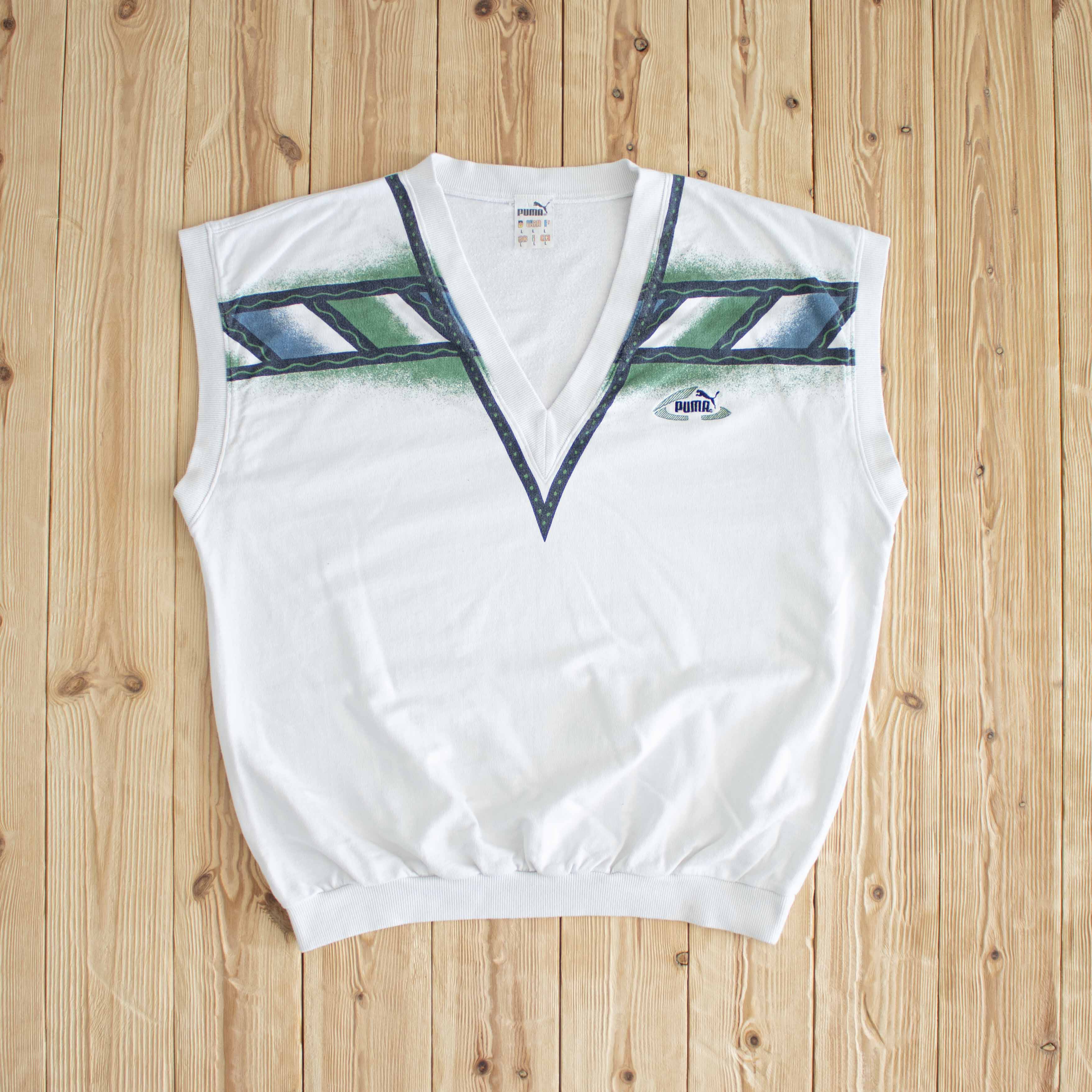(L) Puma Vintage Embroidered Vest White