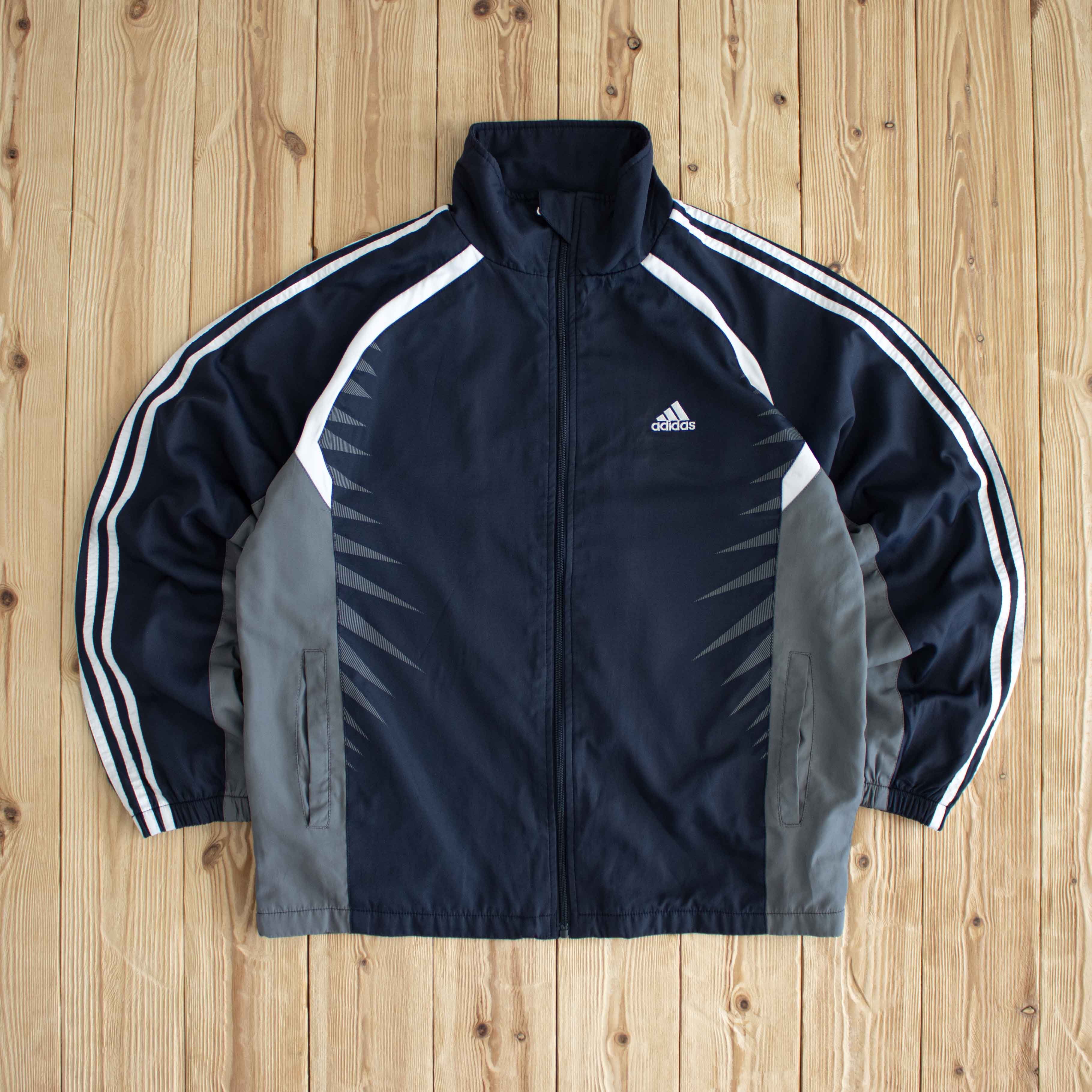 (M) Adidas Vintage Embroidered Jacket Blue