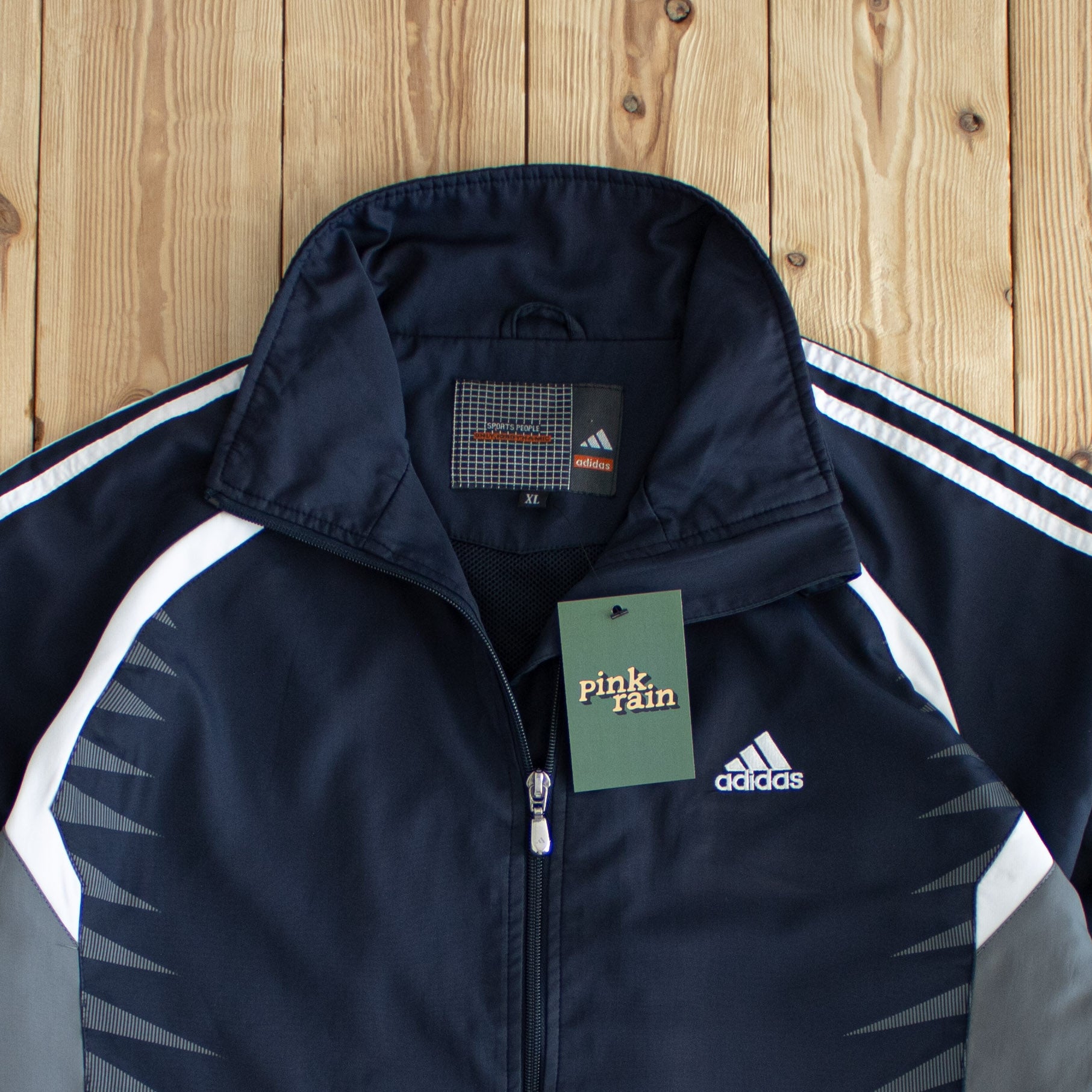 (M) Adidas Vintage Embroidered Jacket Blue