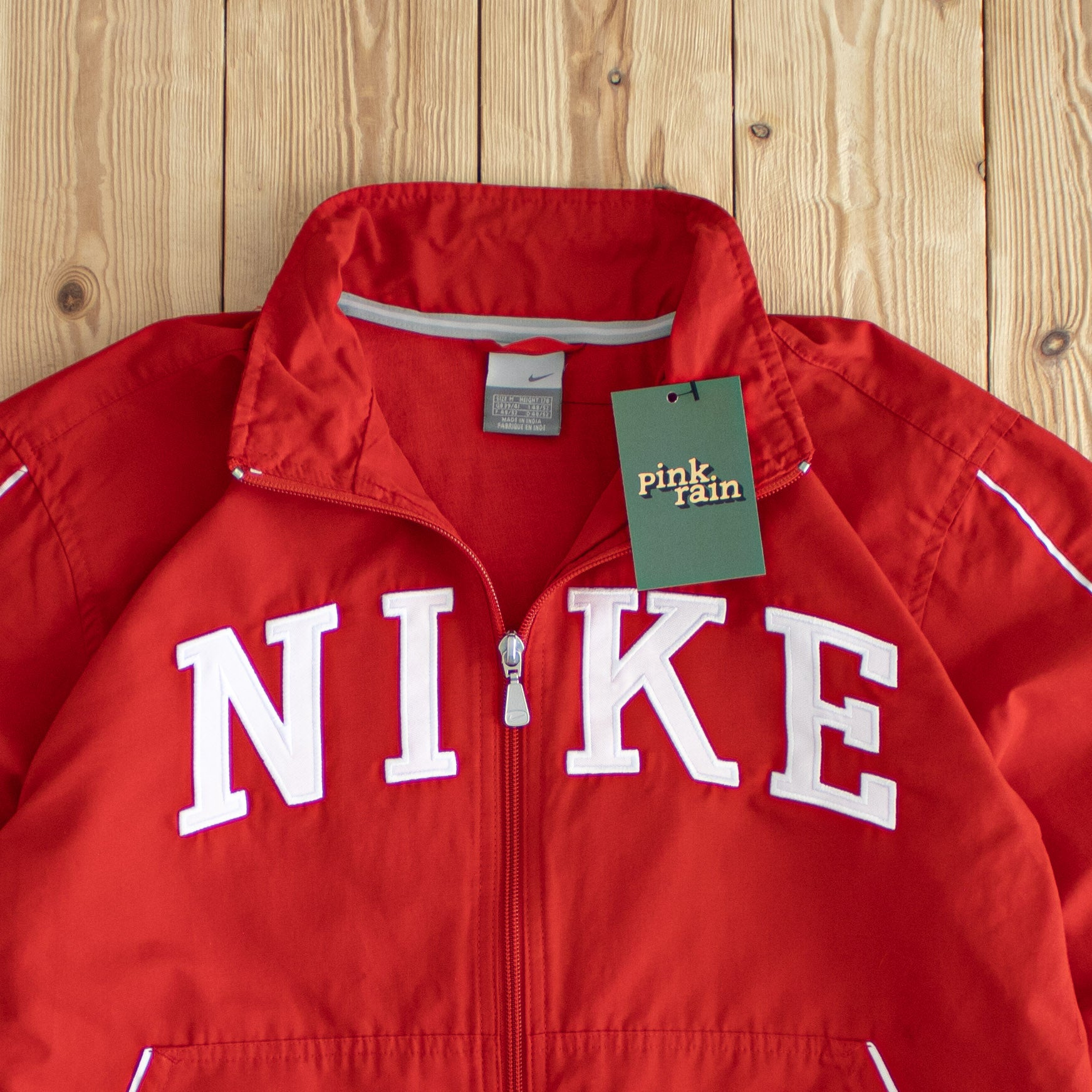 (M) Nike Spell Out Vintage Embroidered Jacket Red